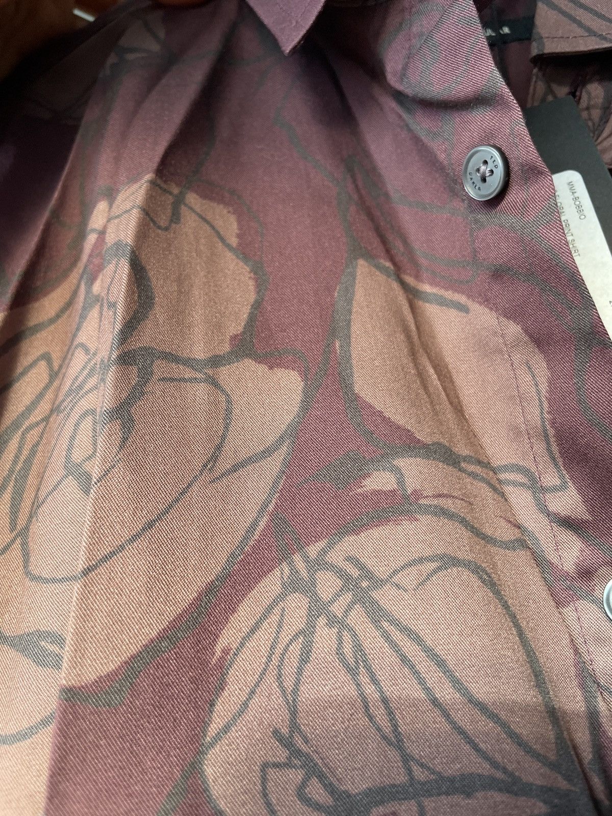 Ted Baker TED Baker Maroon Shirt Floral print Size US L / EU 52-54 / 3 - 4 Thumbnail