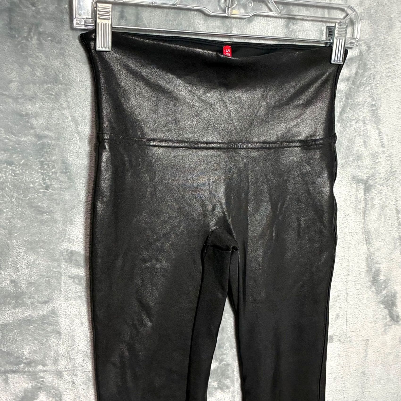 Spanx EUC SPANX Faux Leather Shine Leggings High Waist Black Women's M Size 32" / US 10 / IT 46 - 3 Thumbnail