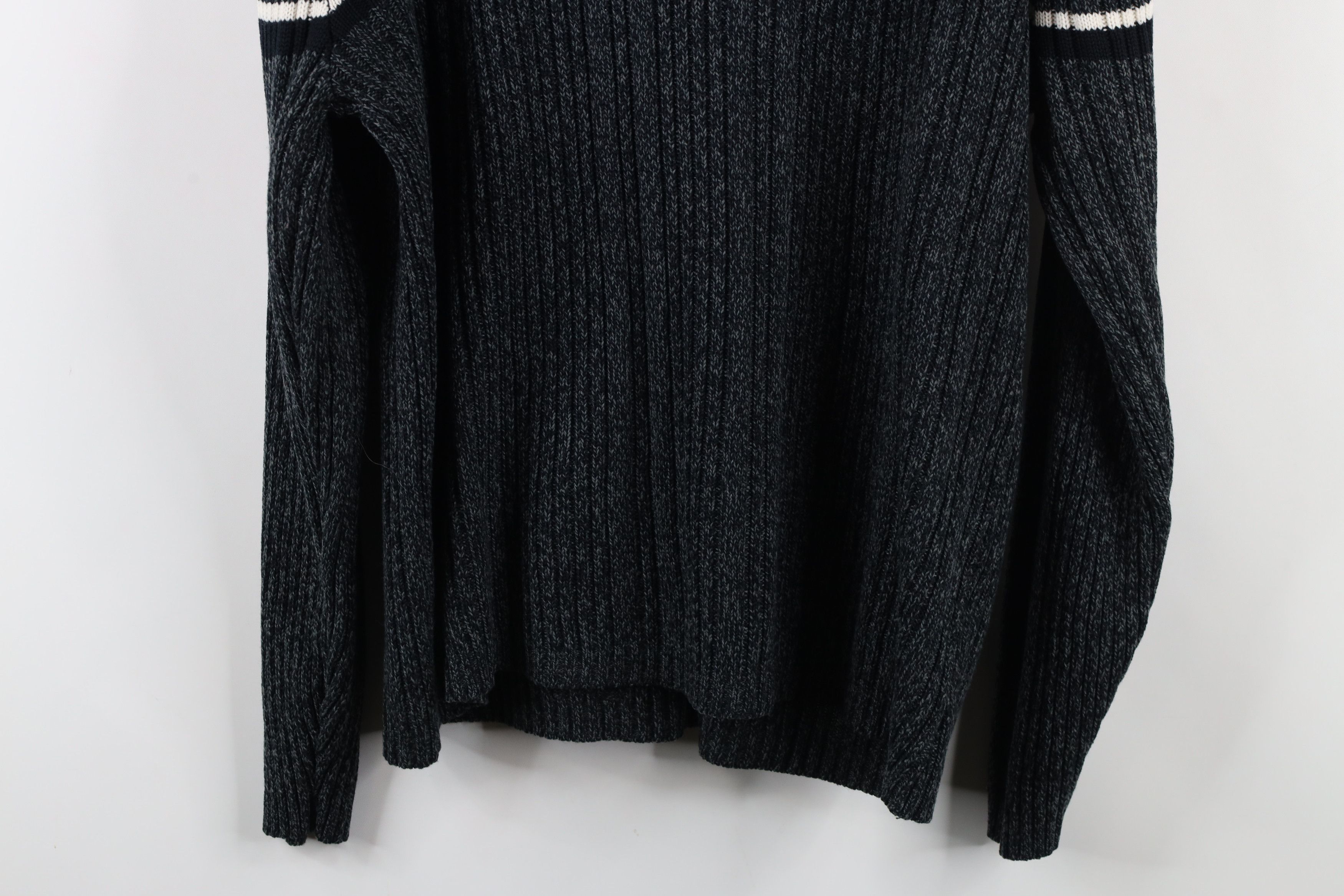 Vintage Vintage 90s Streetwear Striped Ribbed Knit Mock Neck Sweater Size US XL / EU 56 / 4 - 7 Thumbnail