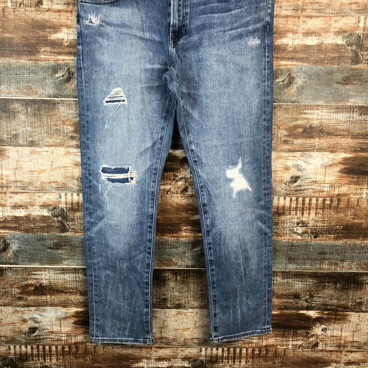 Japanese Brand DL Uniqlo Jeans Distressed Denim Pants #C150 Size US 34 / EU 50 - 3 Thumbnail