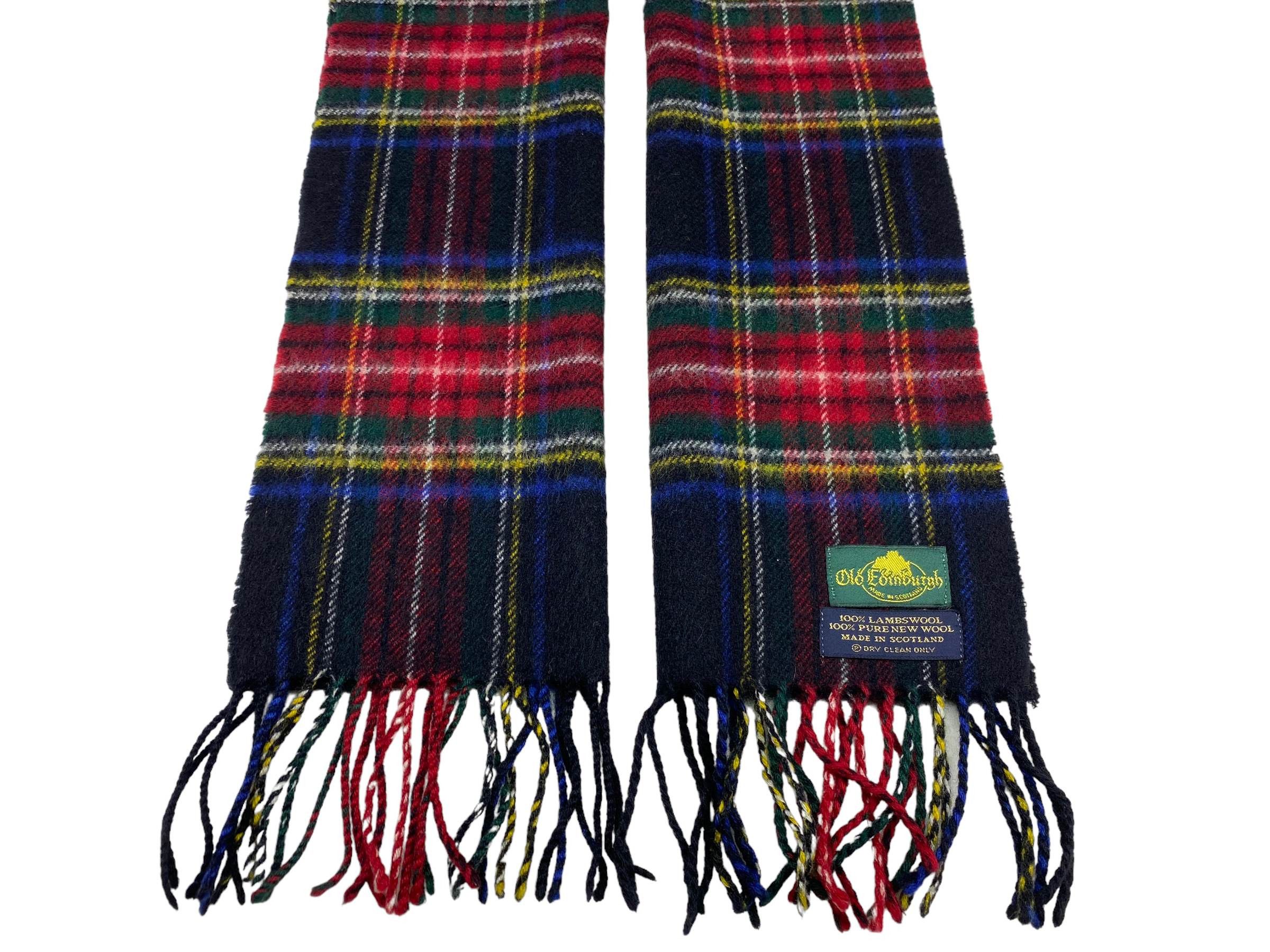 Vintage Old Edinburgh Lambswool Tartan Scarf – Vintage Scottish Wool Size ONE SIZE - 6 Thumbnail