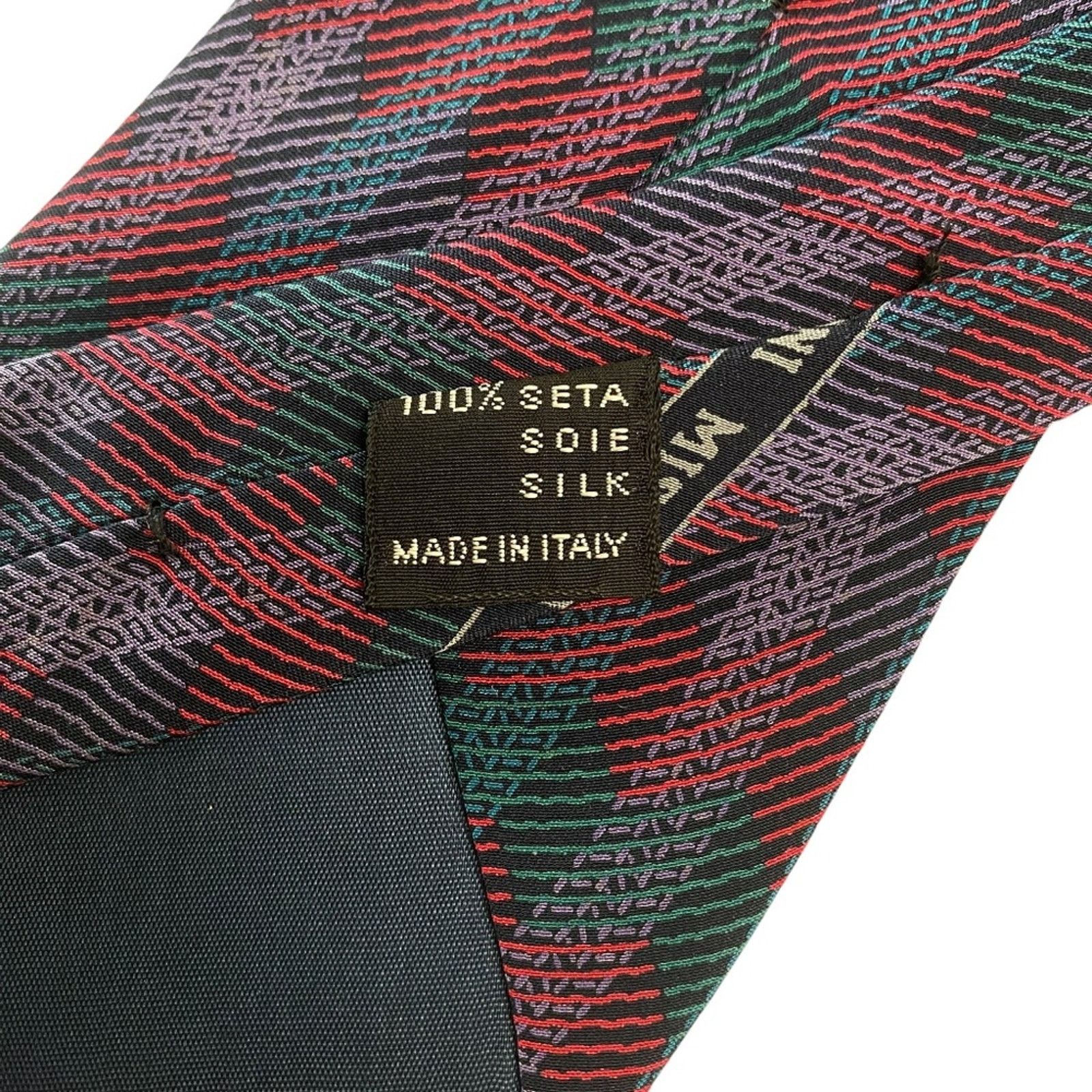 Missoni MISSONI Men’s 100% Silk Tie Necktie Zigzag Pattern Multi Size ONE SIZE - 4 Thumbnail