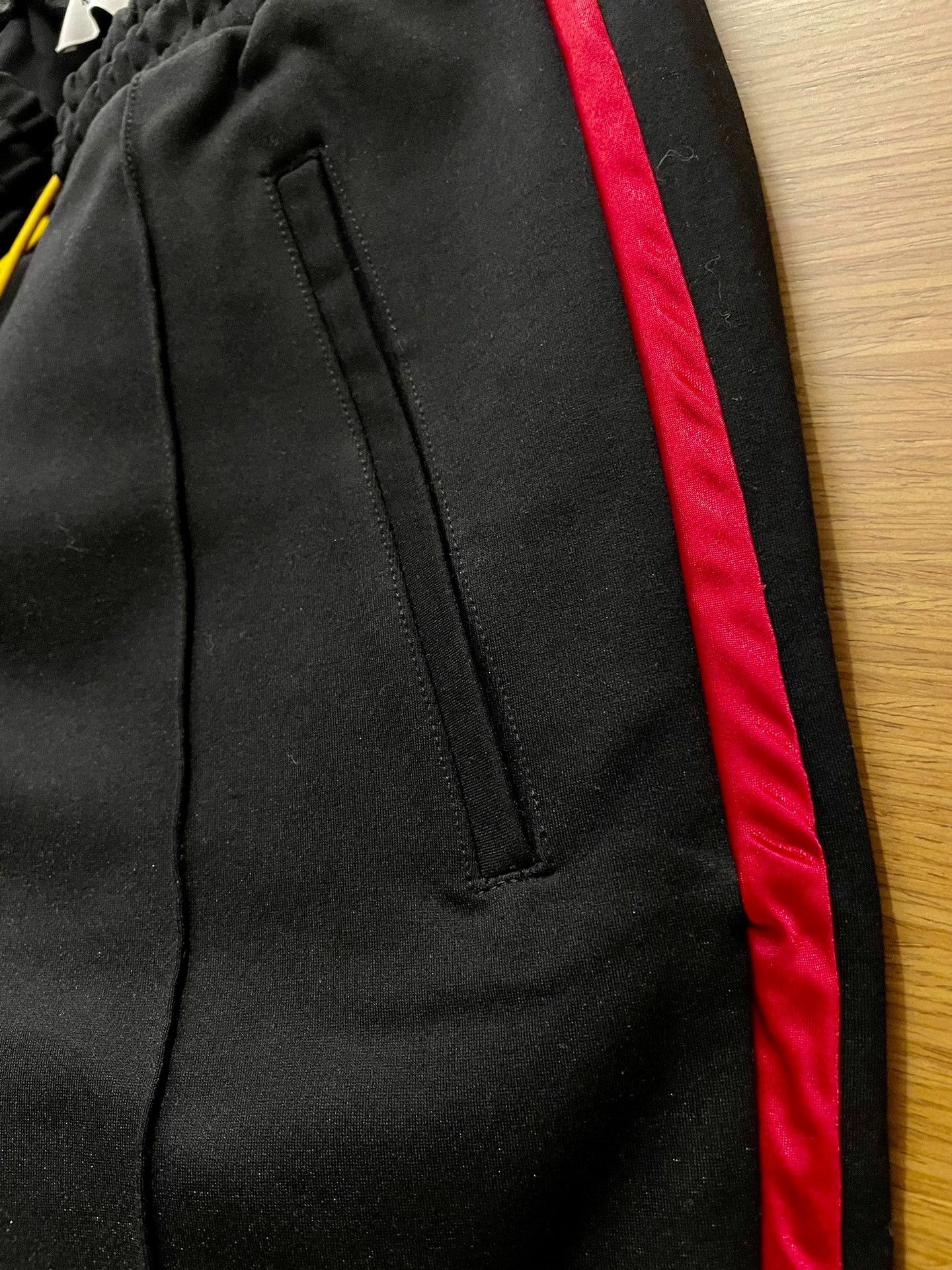 Rhude RHUDE Black Red-Stripe Crop Track Velvet Side Pants Size US 32 / EU 48 - 7 Thumbnail