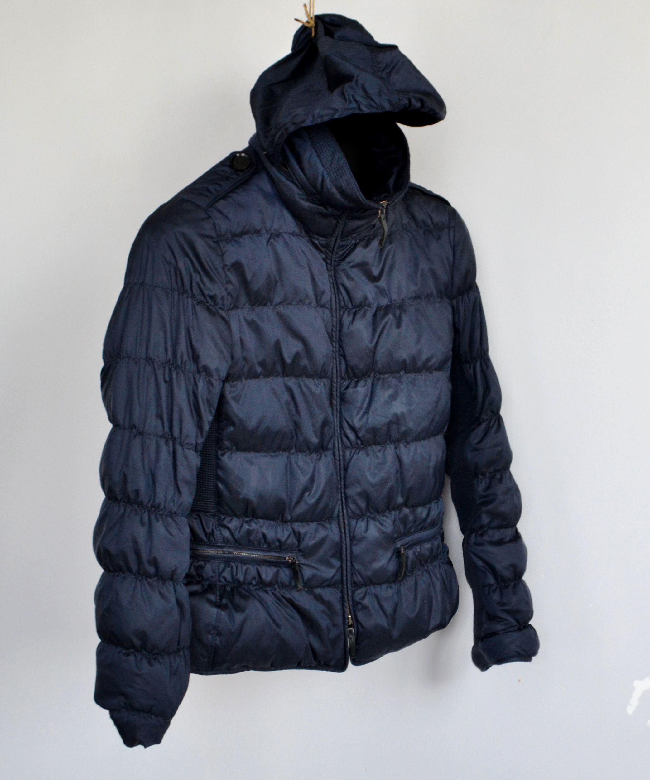 Burberry 🔴 BURBERRY Down Jacket Bomber Zip Hooded Check Pockets Size M / US 6-8 / IT 42-44 - 3 Thumbnail