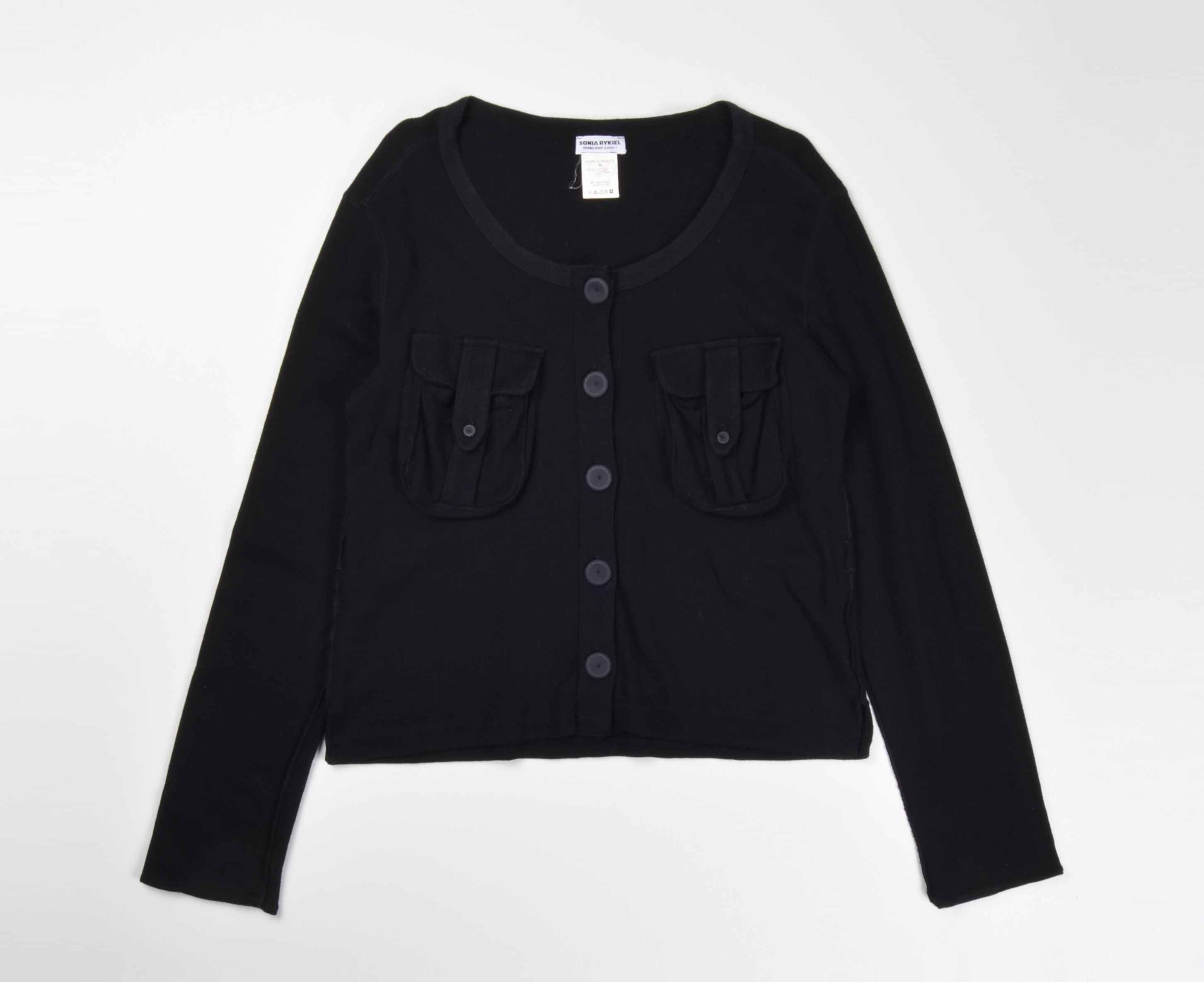 Sonia Rykiel Vintage Sonia Rykiel 90's Black Long Sleeve Cardigan Size M / US 6-8 / IT 42-44 - 3 Thumbnail