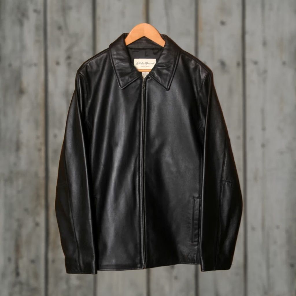 Eddie Bauer EDDIE BAUER Leather Stine Jacket Women's XL Tall Black Biker Zip Coat Shirt/Hoodie? Size XL / US 12-14 / IT 48-50 - 1 Thumbnail