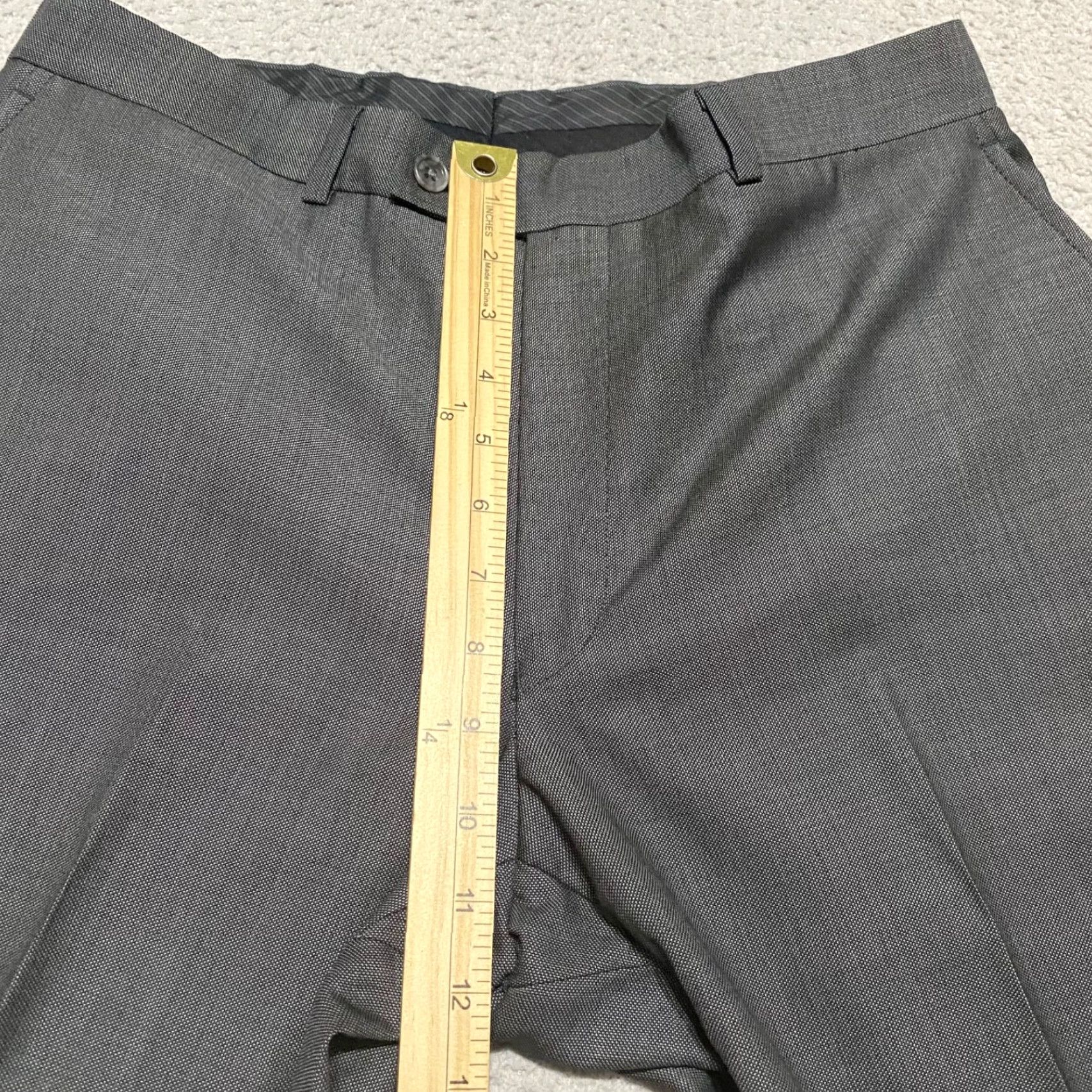 Calvin Klein Calvin Klein Dress Pants Mens Gray 33x30 Flat Front Wool Straight Dress Pants Mens Regular Size US 33 - 7 Thumbnail