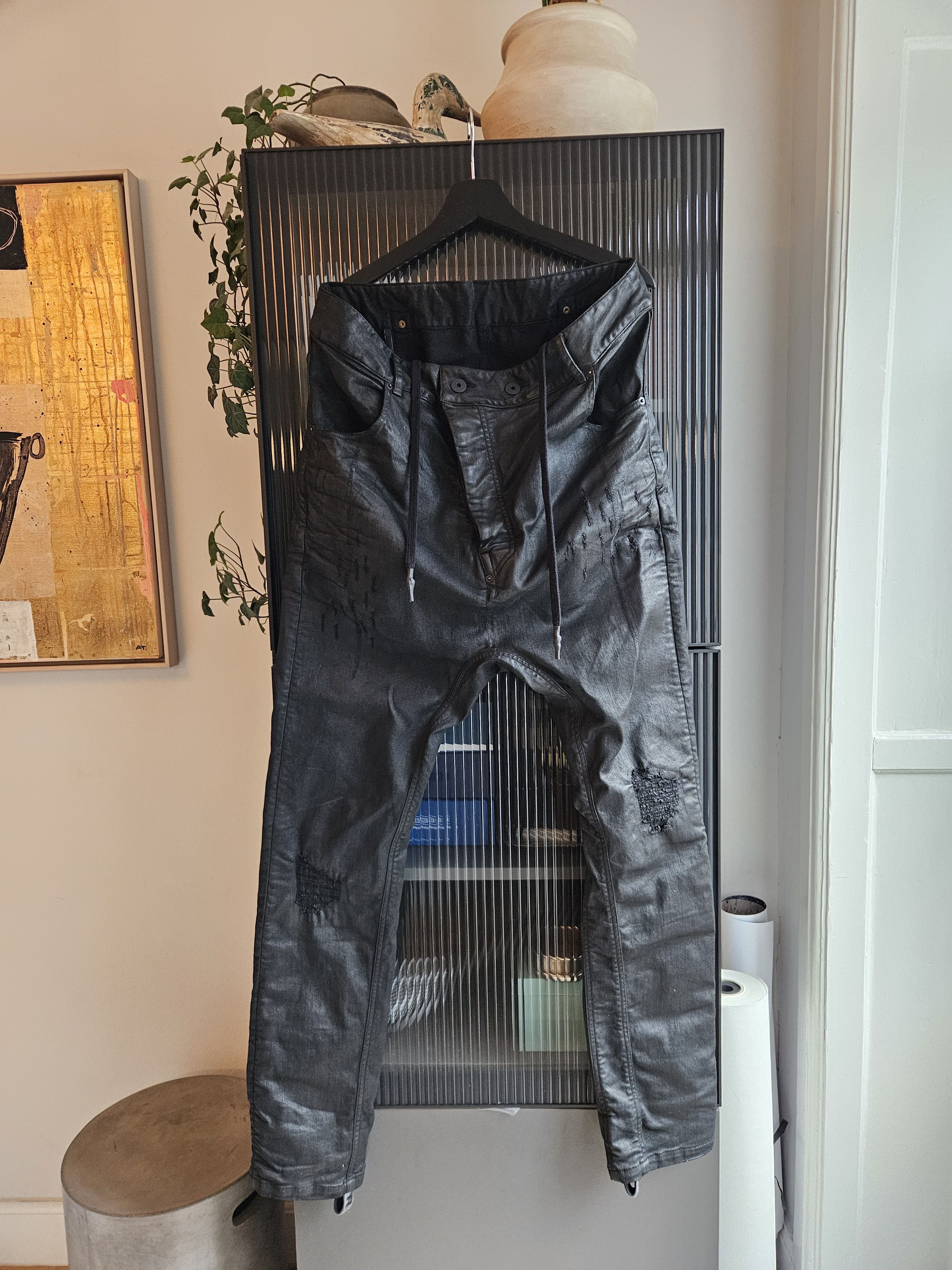 11 By Boris Bidjan Saberi P4 - Black Dye Out-Skated Jeans Size US 34 / EU 50 - 1 Thumbnail