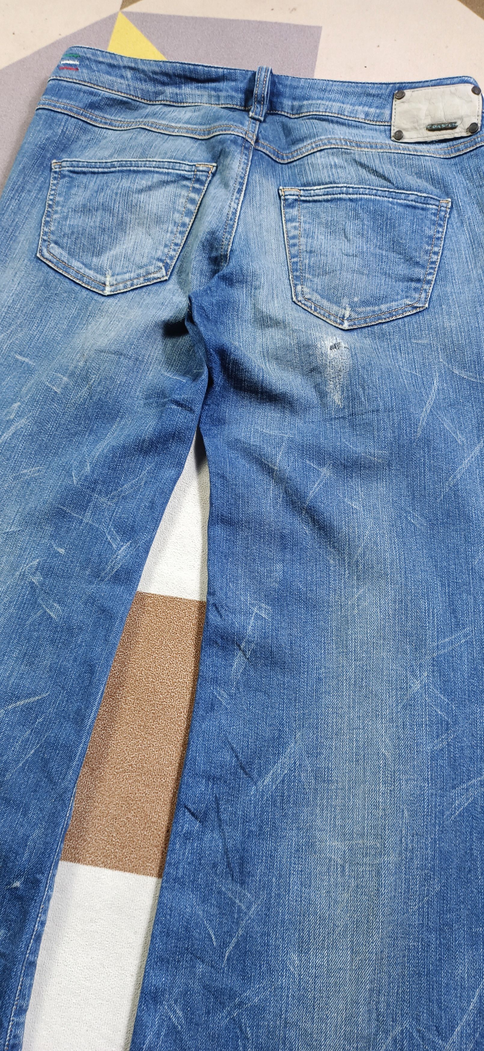 Diesel Vintage Super Flare🔥Diesel YBO Flare Distressed Denim Size US 31 - 8 Thumbnail