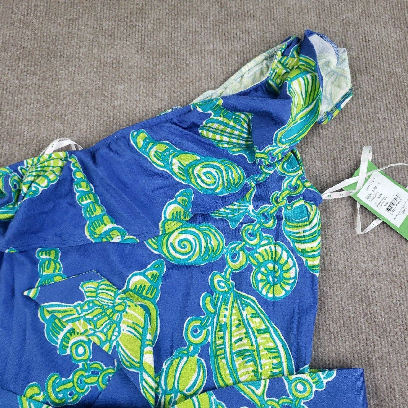 Lilly Pulitzer Lilly Pulitzer Womens One Shoulder Dress Small Blue Green Size S / US 4 / IT 40 - 7 Thumbnail