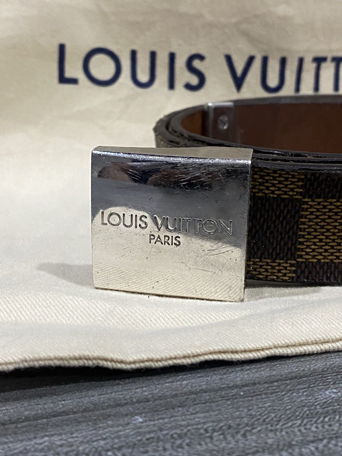 Louis Vuitton Louis Vuitton Paris Damier Ebene Belt Leather Made France Size 32 - 5 Thumbnail