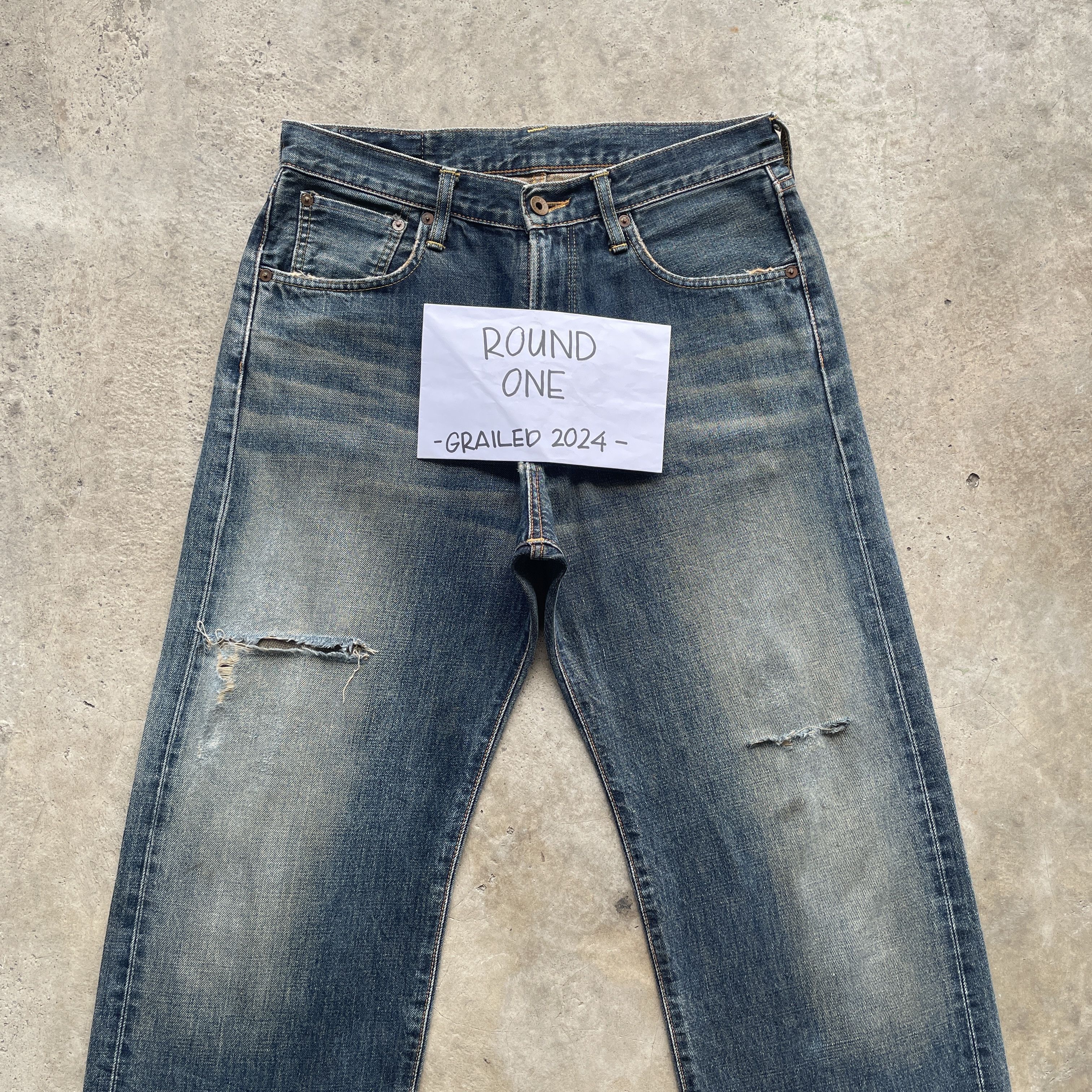 Edwin VINTAGE EDWIN 505 BAGGY DISTRESSED FADED JEANS PANTS W31 Size US 31 - 3 Thumbnail