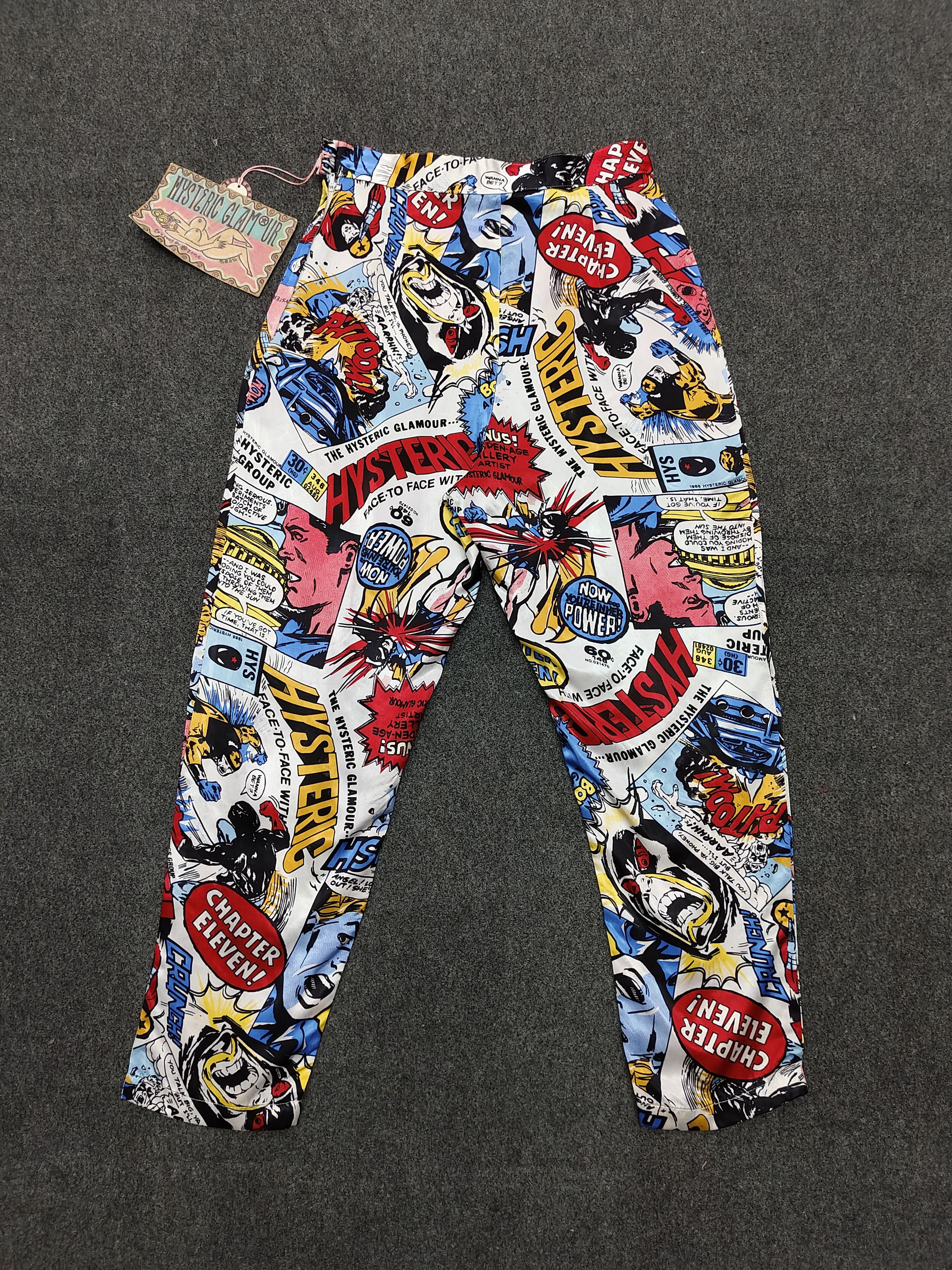 Hysteric Glamour 90s Hysteric Glamour💥 Archive Comics Group Silk Pants Size 28" / US 6 / IT 42 - 4 Thumbnail