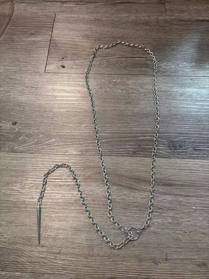 Japanese Brand Punk Stud O-Ring Long Necklace Size ONE SIZE - 2 Thumbnail