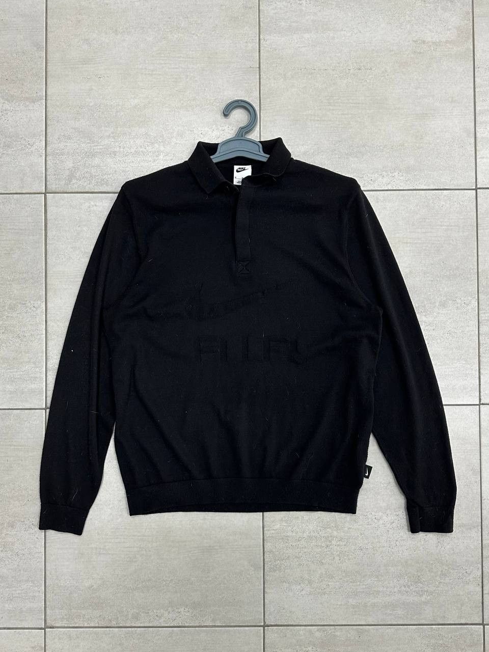 Nike × Vintage Drill Y2K Nike AIR Wool Big Logo Rugby Polo Sweater Size US M / EU 48-50 / 2 - 9 Thumbnail