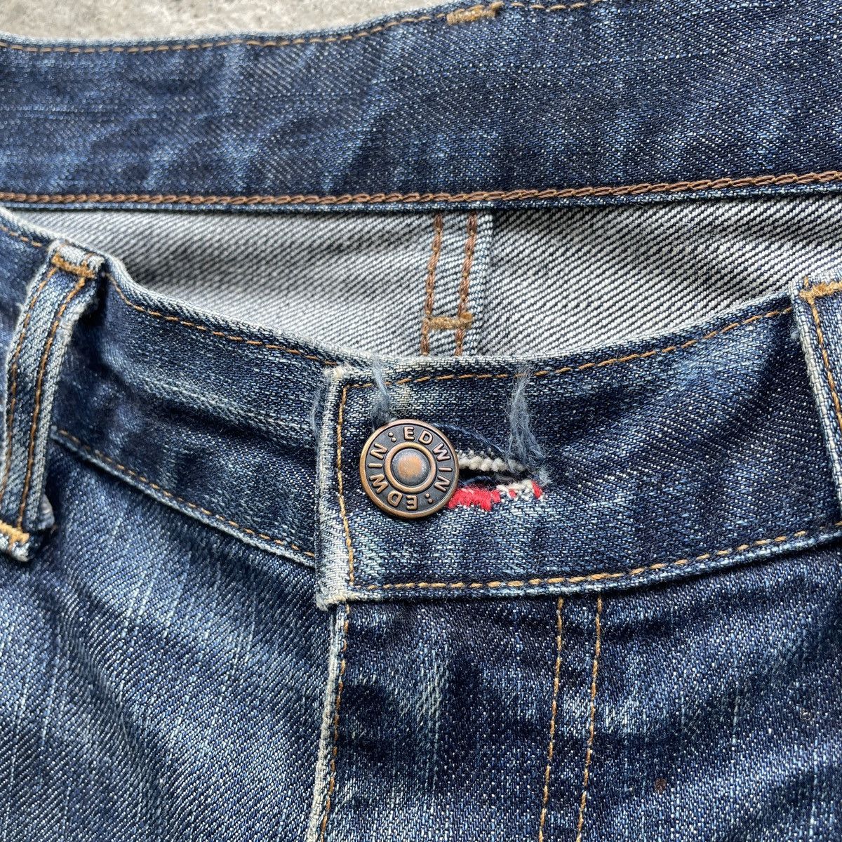 Edwin W38💥 Vintage Edwin Rusty Jeans Faded Denim Distressed Pants Size US 38 / EU 54 - 6 Thumbnail