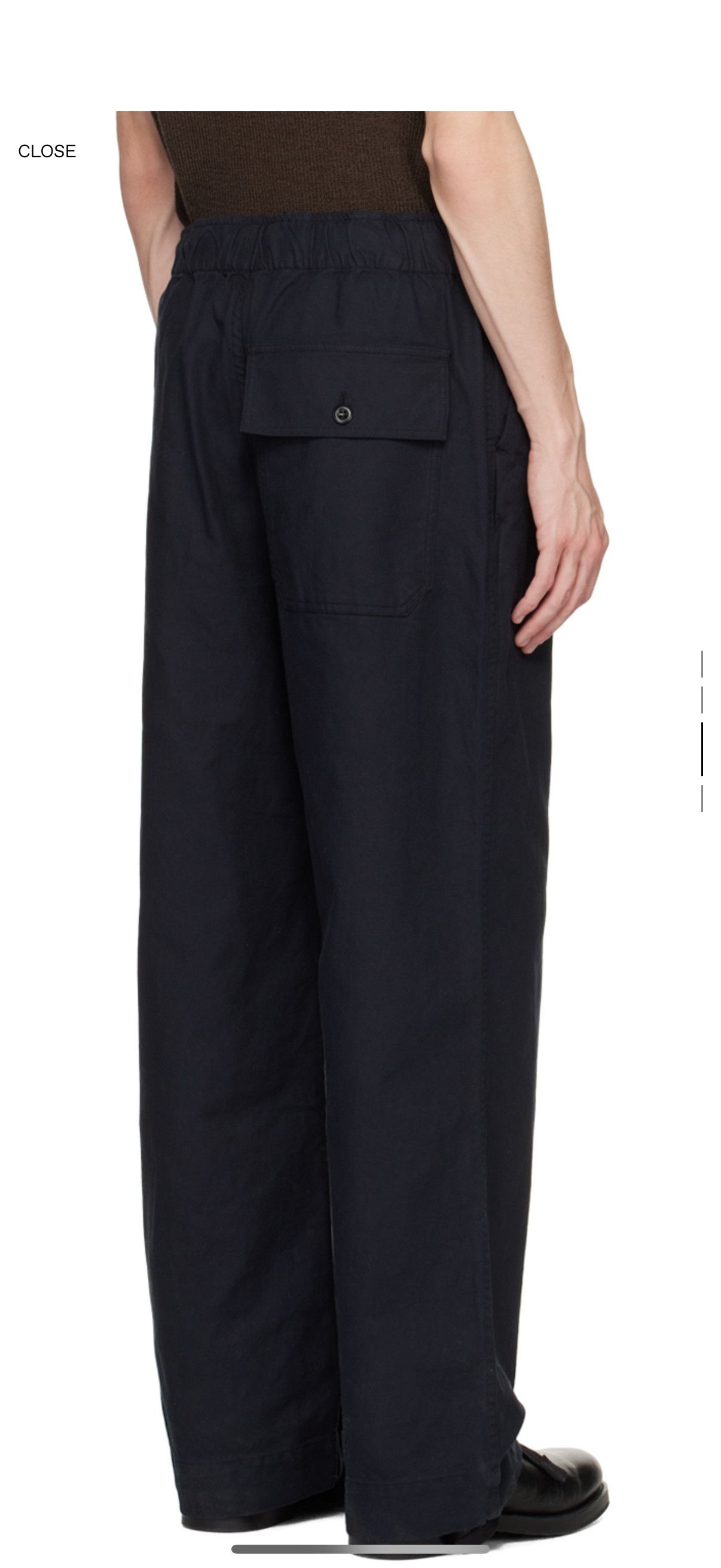 Margaret Howell MHL by Magaret Howell Navy Drawcord Trousers Size US 30 / EU 46 - 3 Thumbnail