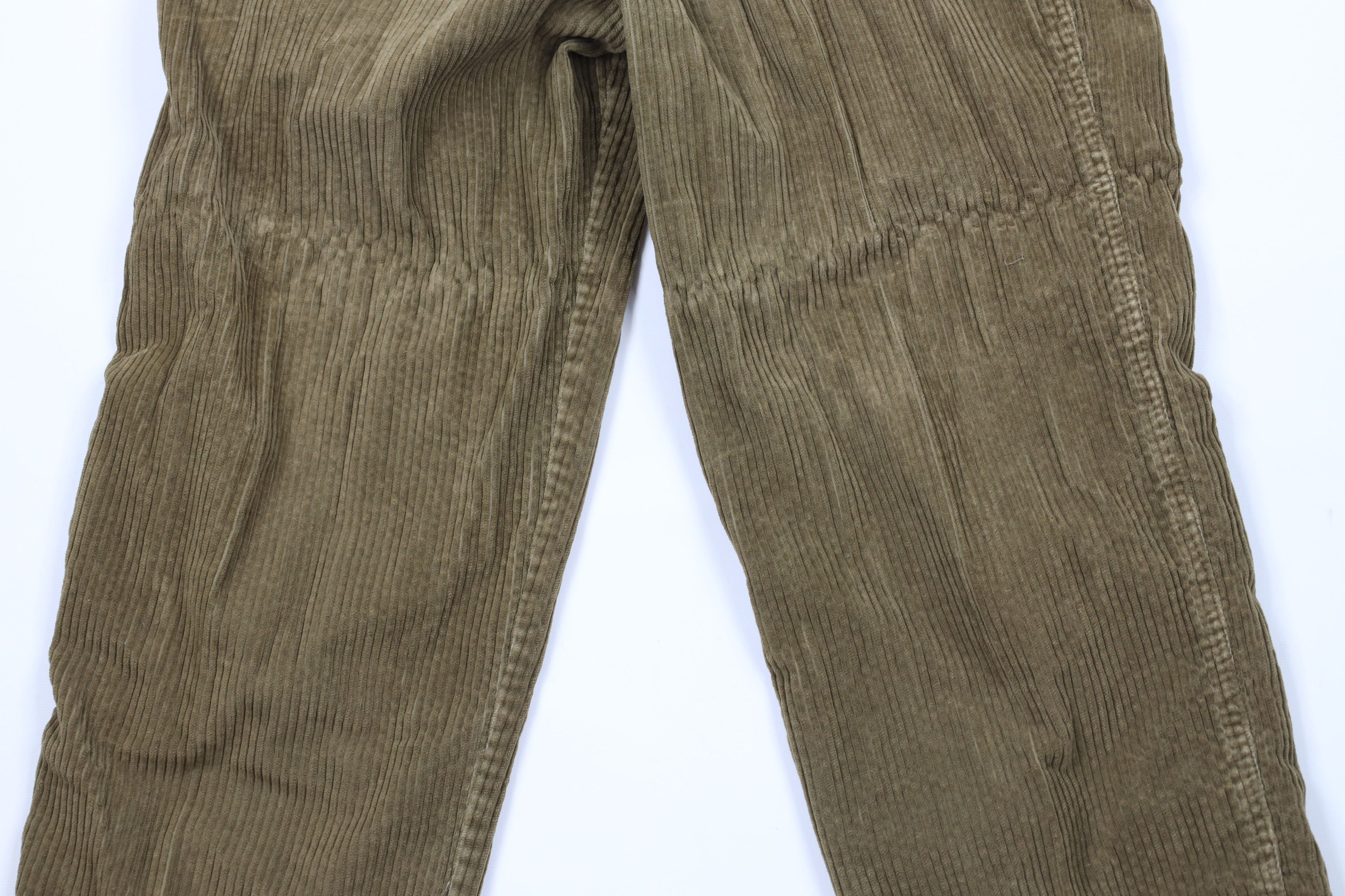Vintage Vintage 90s Streetwear Pleated Corduroy Chino Pants Green Size US 32 / EU 48 - 9 Thumbnail