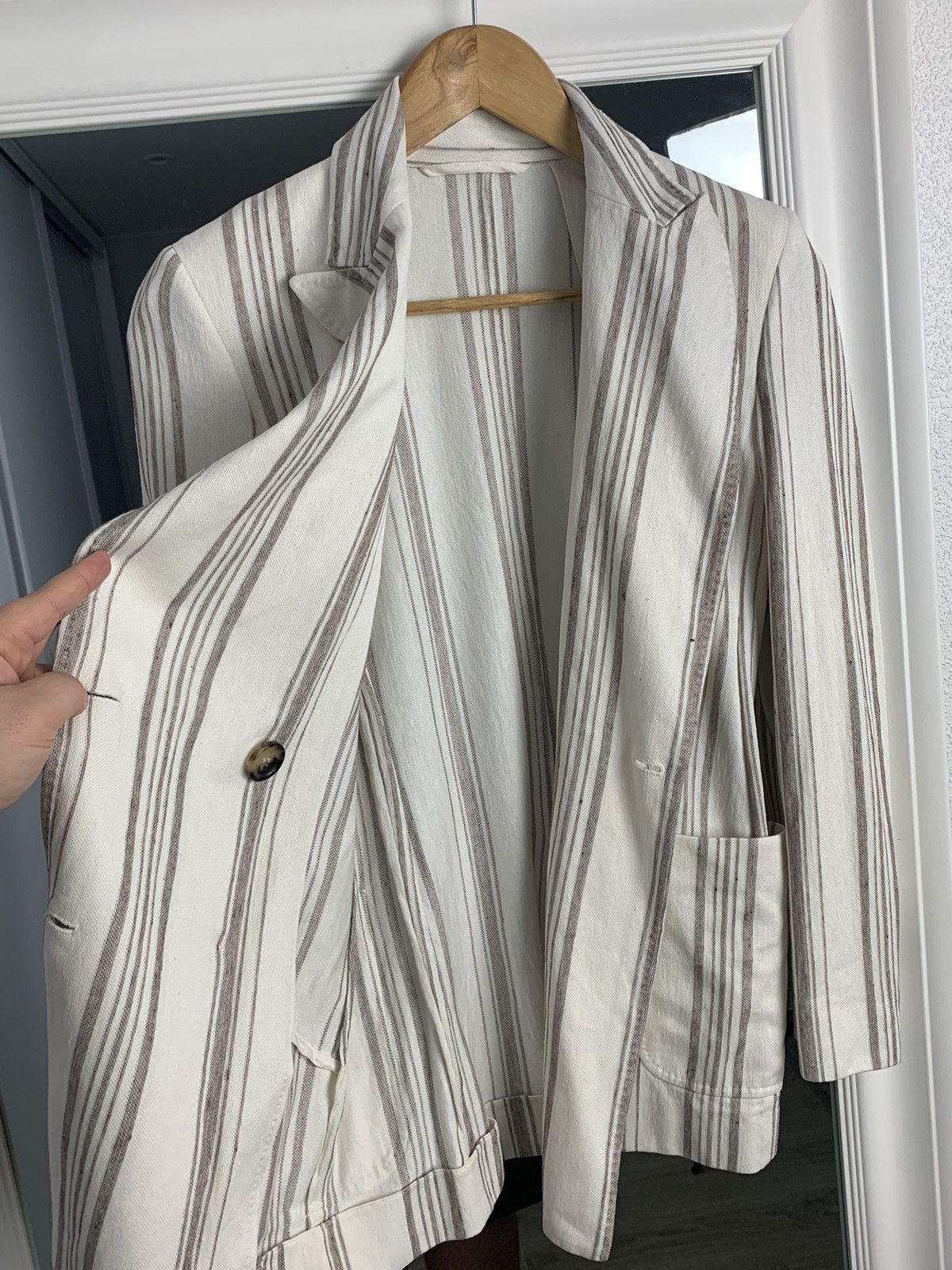 Max Mara Max Mara Blazer Linen Jacket Max Mara Striped Blazer Size:6 Size M / US 6-8 / IT 42-44 - 7 Thumbnail