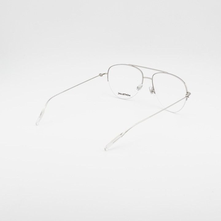 Montblanc Montblanc MB0077O 003 Eyeglasses Silver 57mm Aviator Frame Size ONE SIZE - 10 Thumbnail