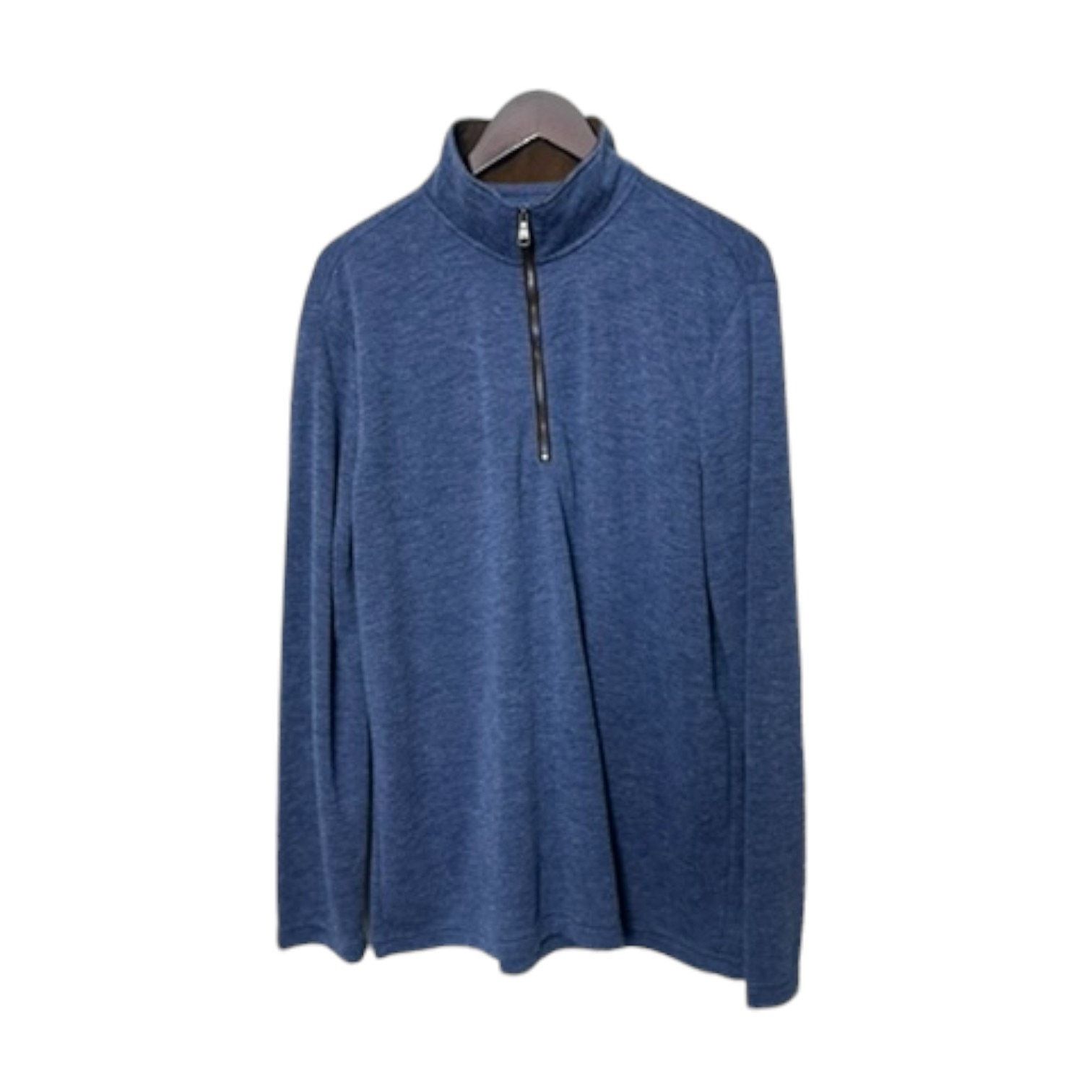 Banana Republic Banana Republic Blue Brushed Half-Zip Pullover Men's XL Size US XL / EU 56 / 4 - 1 Thumbnail