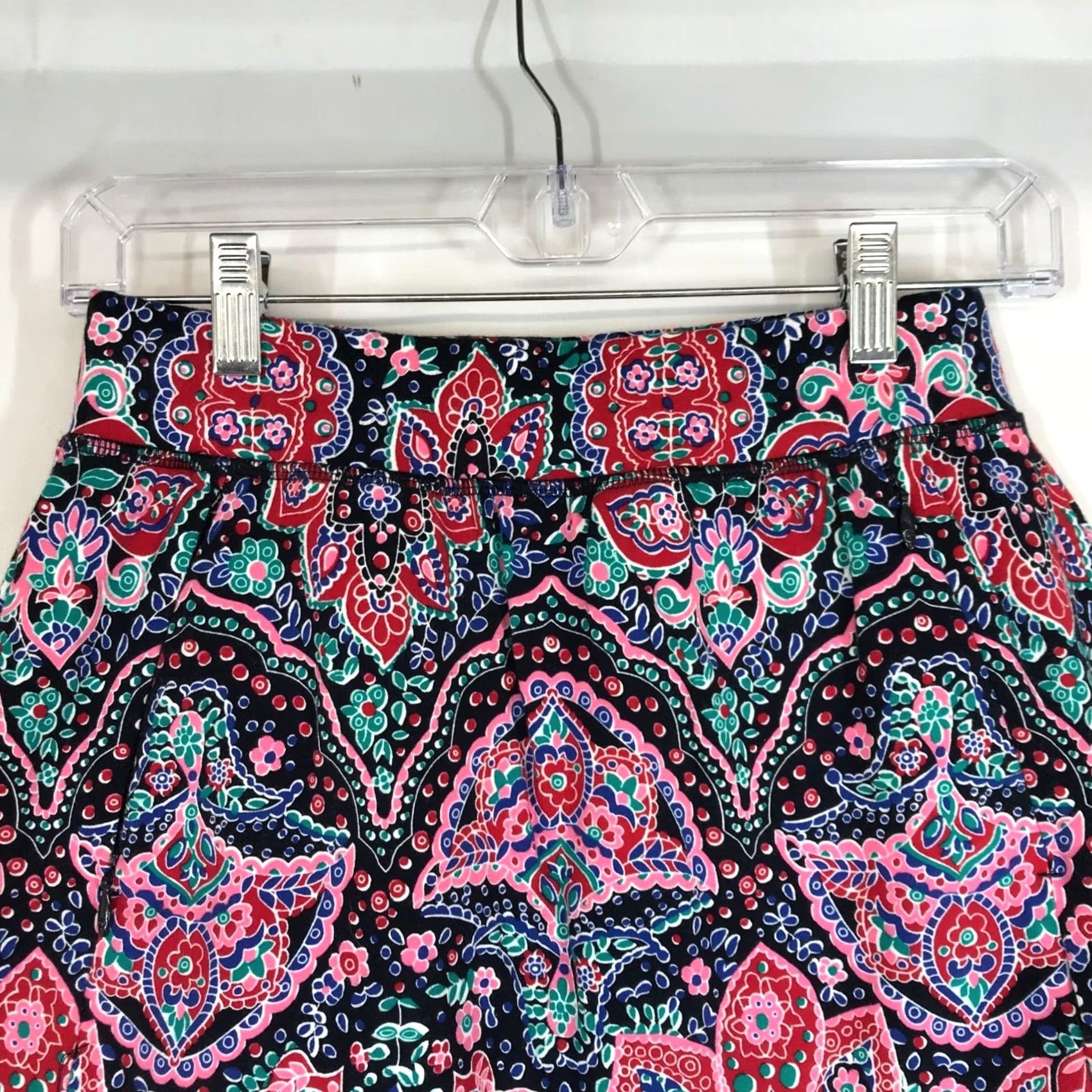Talbots T BY TALBOTS - Womens P - Multi Colored Paisley Elastic Waist Skort Size 28" / US 6 / IT 42 - 2 Thumbnail