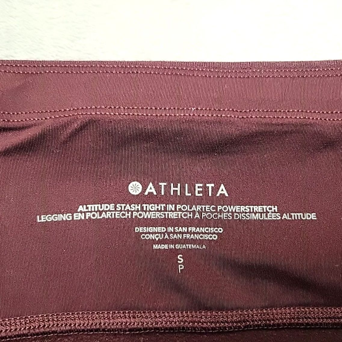 Athleta Athleta Ankle Womens S Red Leggings Maroon Altitude Stash Tight Polartec Powerstretch Size 28" / US 6 / IT 42 - 4 Thumbnail