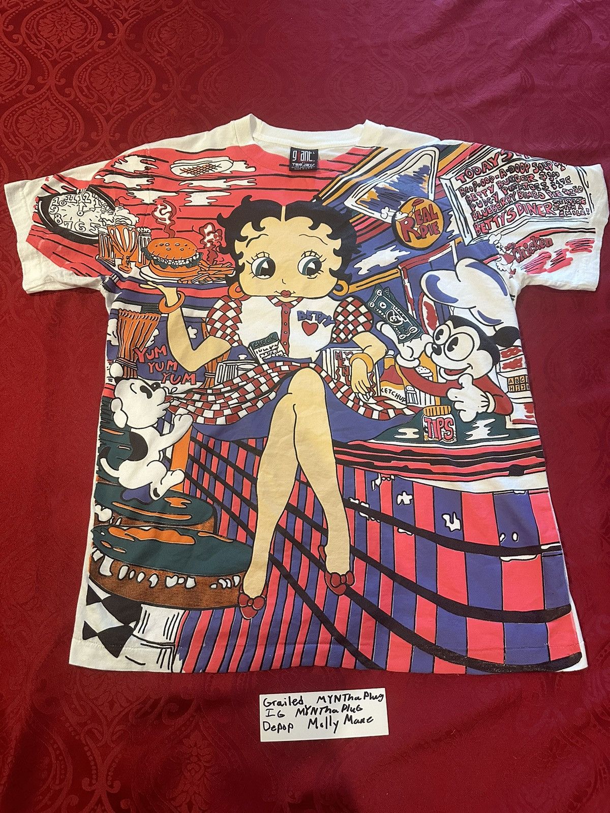 Vintage Betty Boops Dinner 1994 Aop Front With Back Hit Usa Made Grailed 