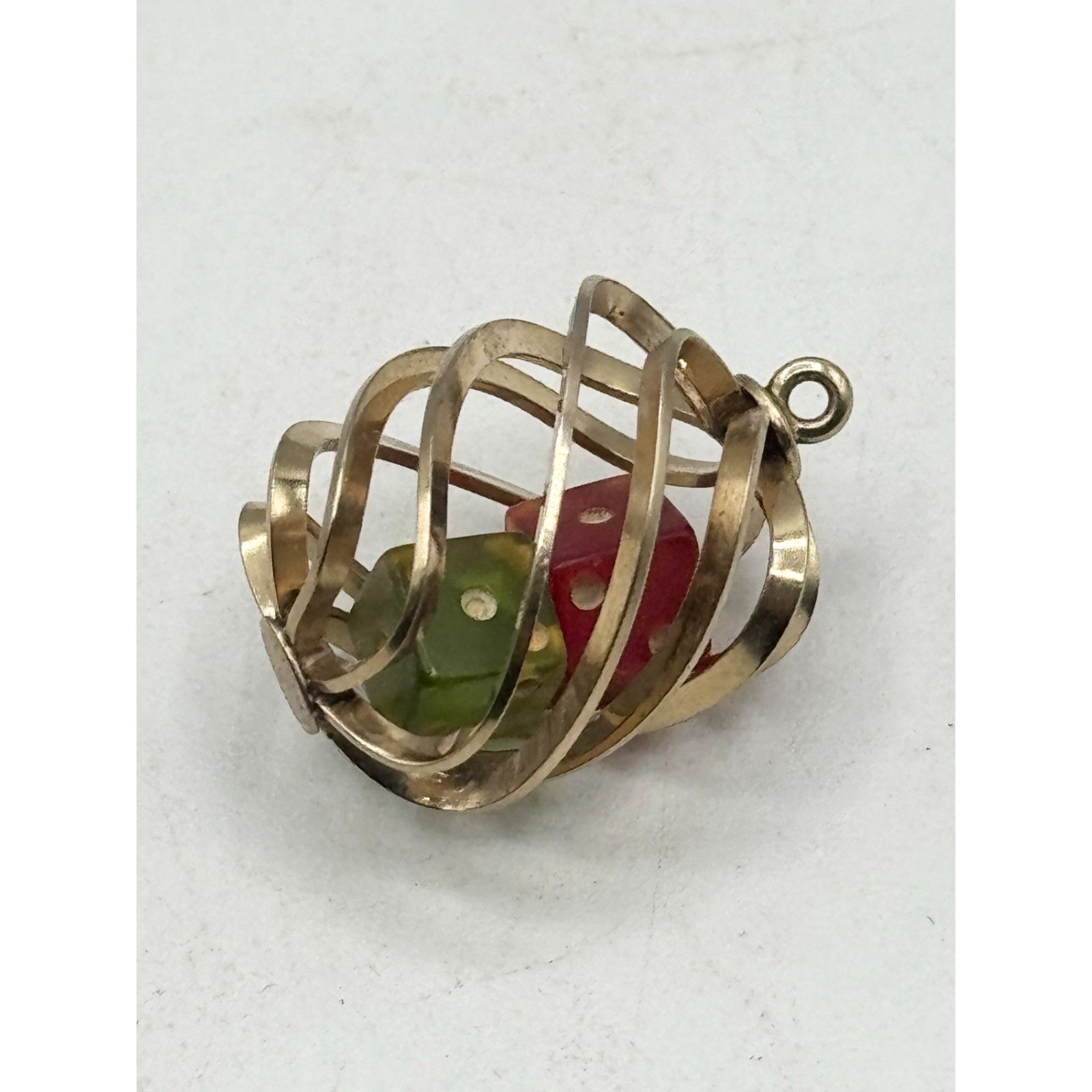 Vintage Danecraft Caged Dice Casino Gold Filled Estate Vintage Charm Size ONE SIZE - 3 Thumbnail