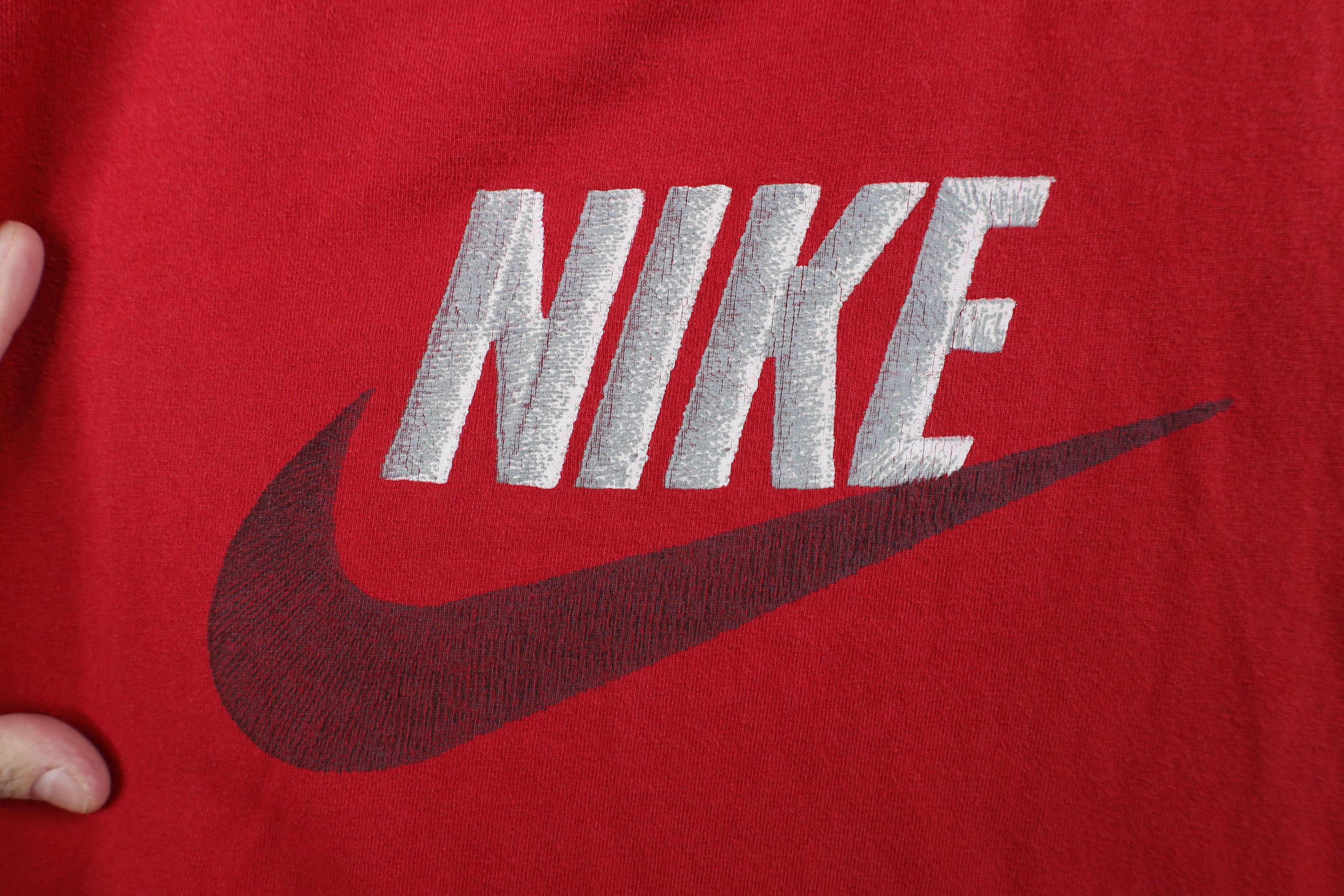 Nike Vintage Y2K Nike Scott Big Swoosh Spell Out T-Shirt Red Size US XL / EU 56 / 4 - 4 Thumbnail