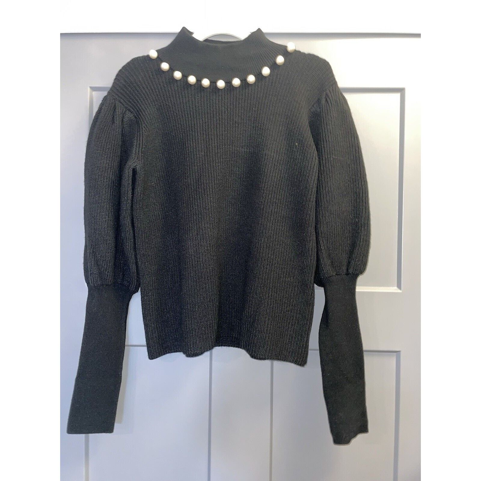 ELLIATT Elliatt Ruth Turtleneck Pearl Knit Sweater Balloon Sleeve S Size S / US 4 / IT 40 - 15 Thumbnail