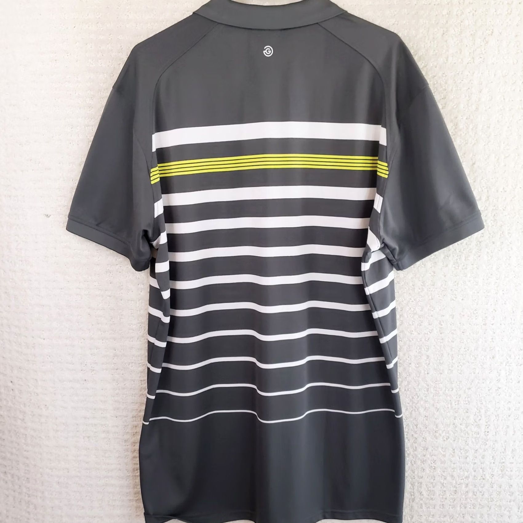 Galvin Green Galvin Green Ventil Golf Polo Men's XL Gray White Green Striped Stretch Shirt Size US XL / EU 56 / 4 - 7 Thumbnail
