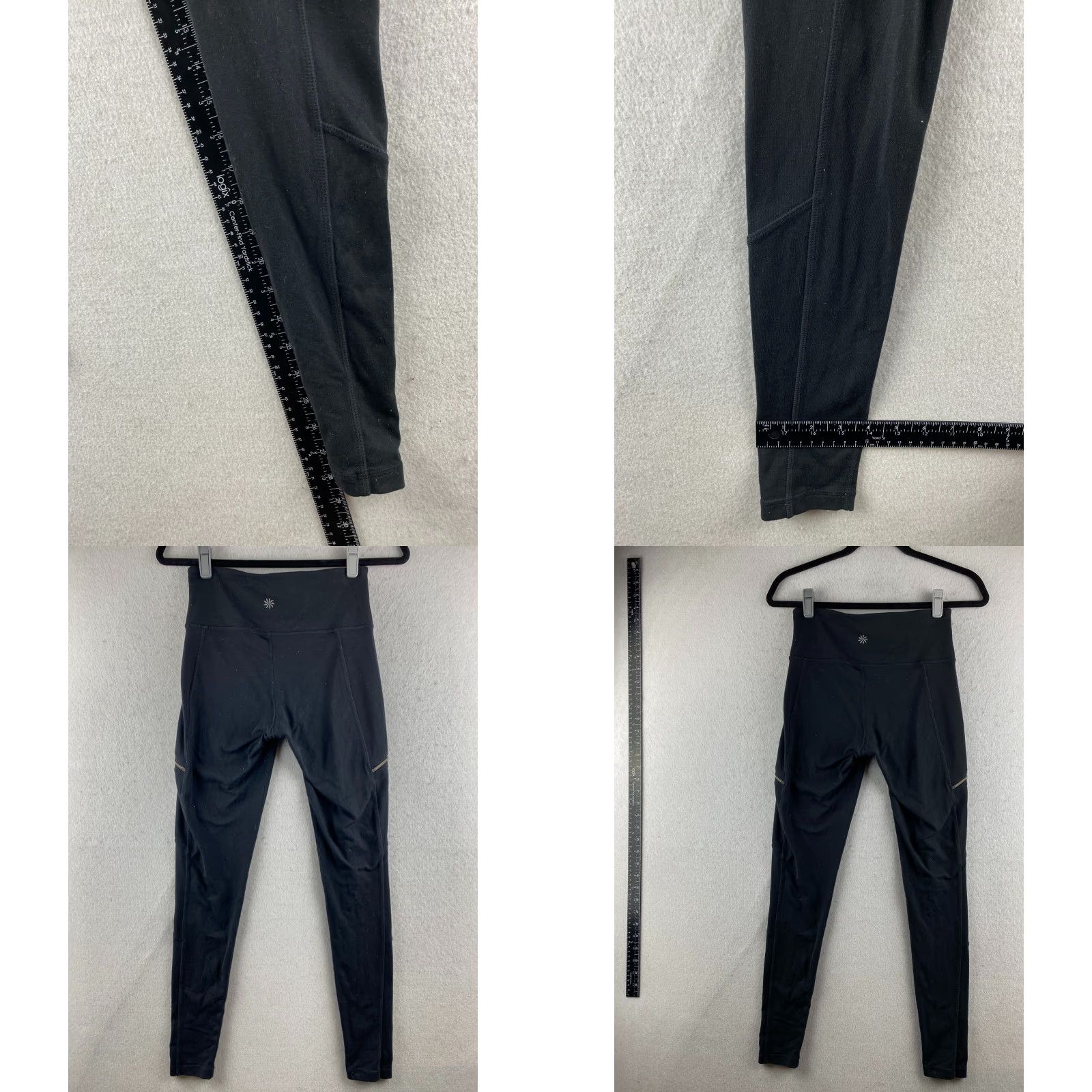 Athleta Athleta Pants Womens XS Black Compression Stretch Tights Zip Pockets Activewear Size 26" / US 2 / IT 38 - 9 Thumbnail