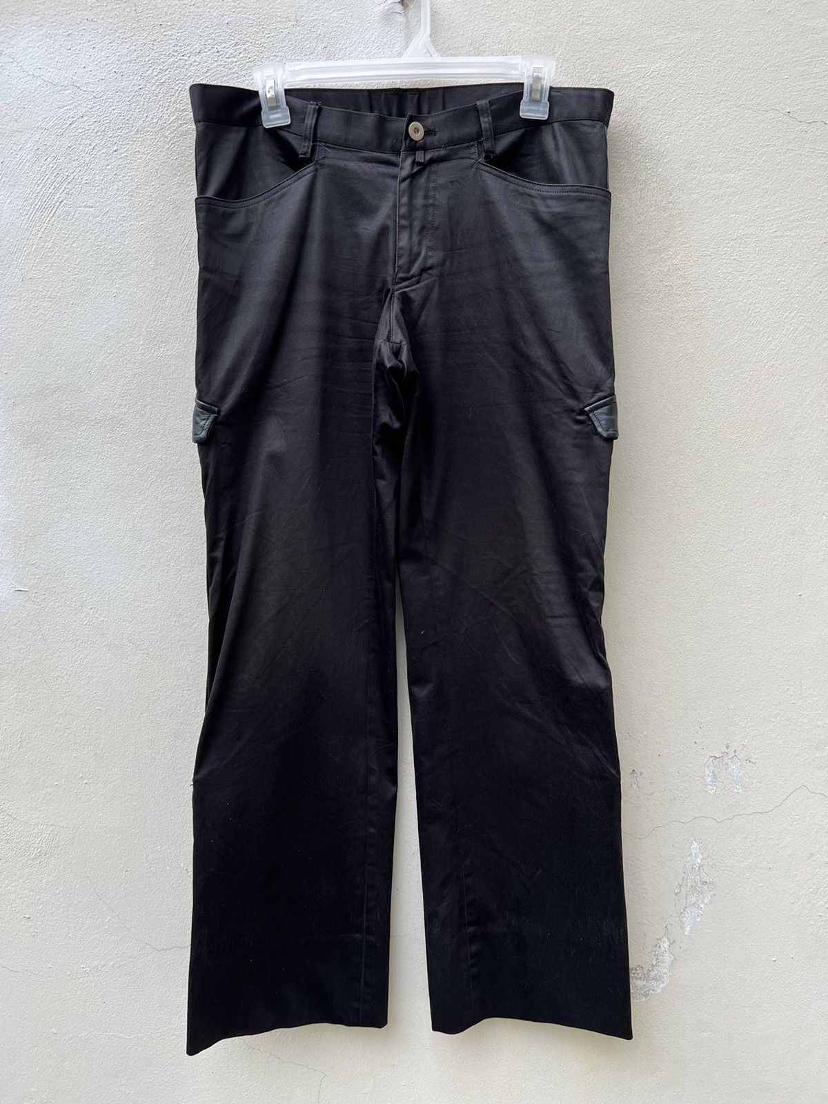 Vintage Vintage KENJI ITO Japan Leather Stripe Cargo Trouser Pant Size US 31 - 8 Thumbnail