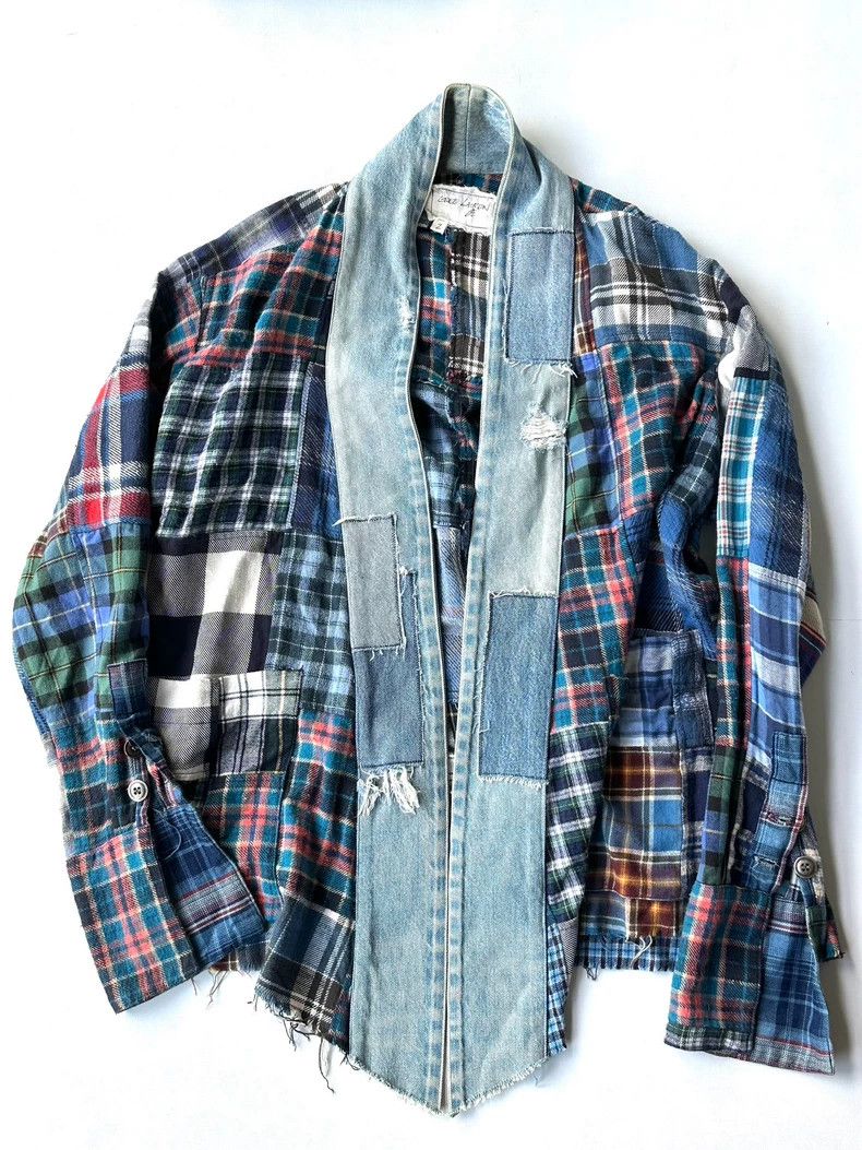 Greg Lauren Greg Lauren size2 Neutral plaid patchwork jacket Size US M / EU 48-50 / 2 - 1 Thumbnail