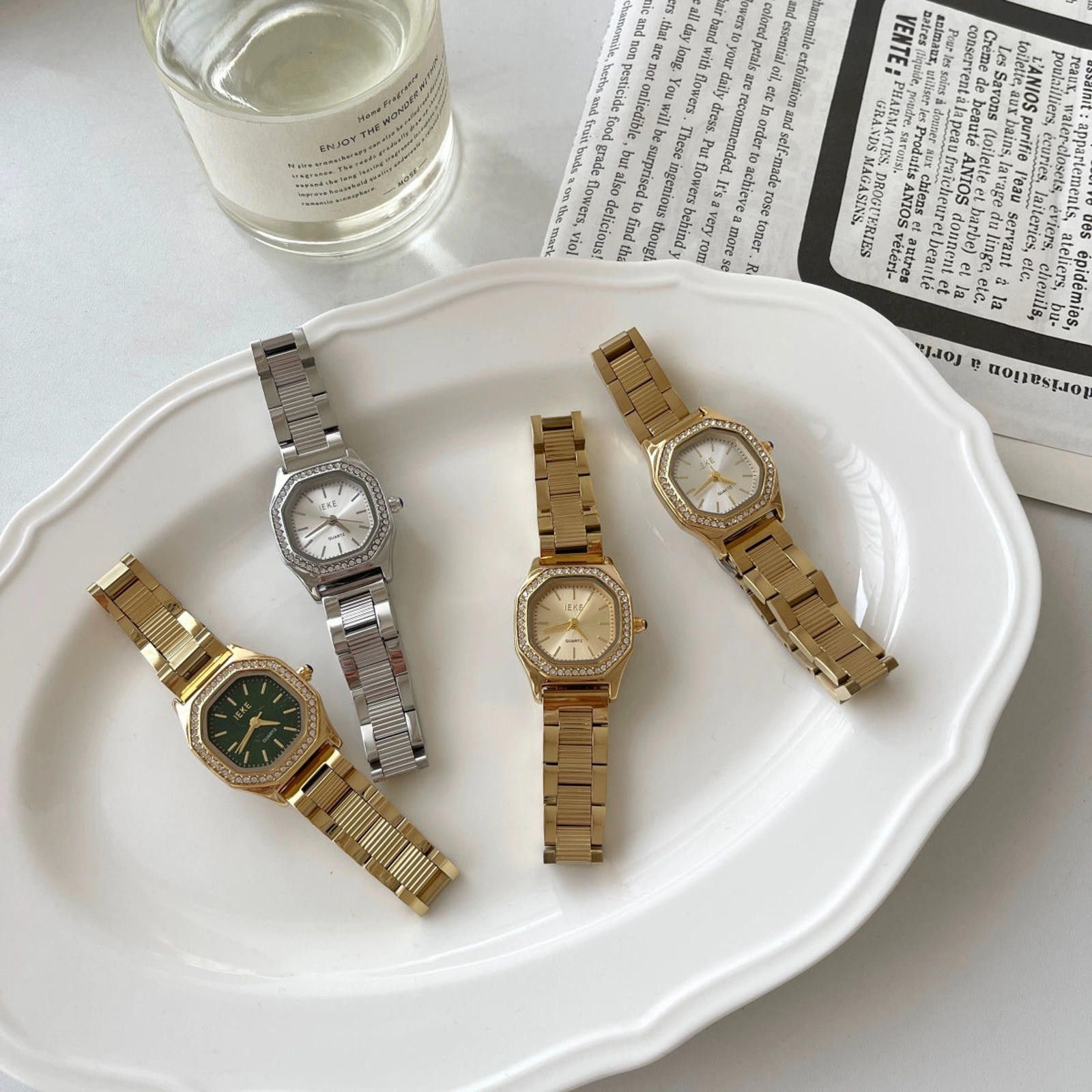 Jewelry Gold Octagon Face Women's Watch with Crystal Accents Size ONE SIZE - 5 Thumbnail