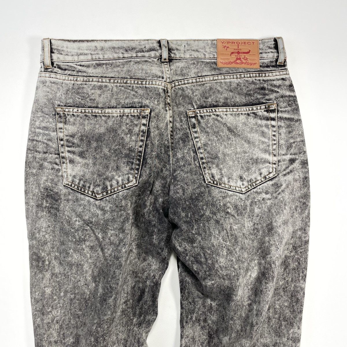 Y/Project S/S 23 ‘Wire’ Acid Washed Gray Denim Jeans Size US 34 / EU 50 - 12 Thumbnail