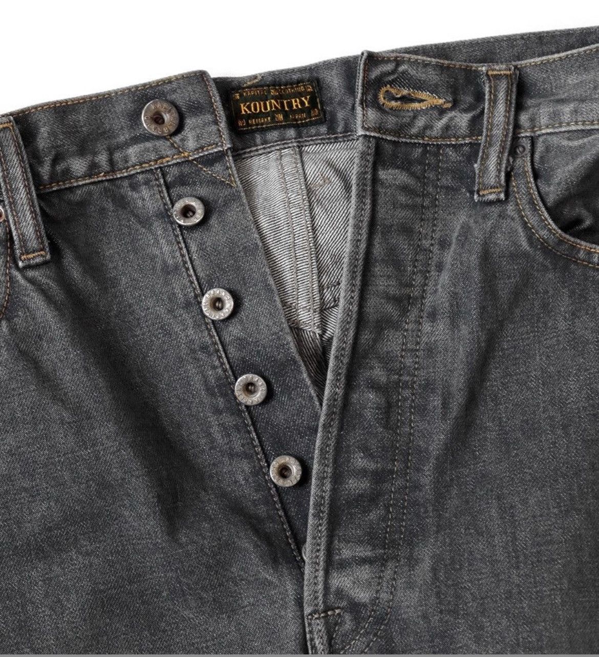 Kapital Kapital 14oz black bone denim Mexican 5P OKAGILLY 36inch 