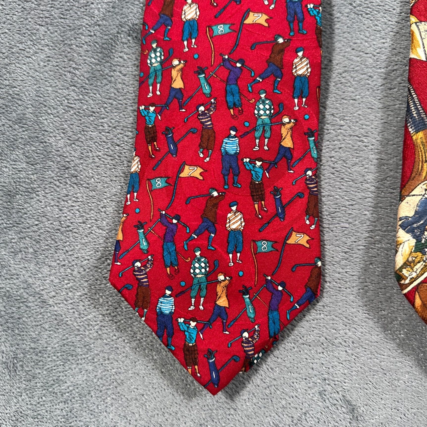Aldo Vintage Golf Silk Tie Lot Aldo Ponti Crooks & Creed 90s Men One Size Red Geometric Sports Size ONE SIZE - 2 Thumbnail