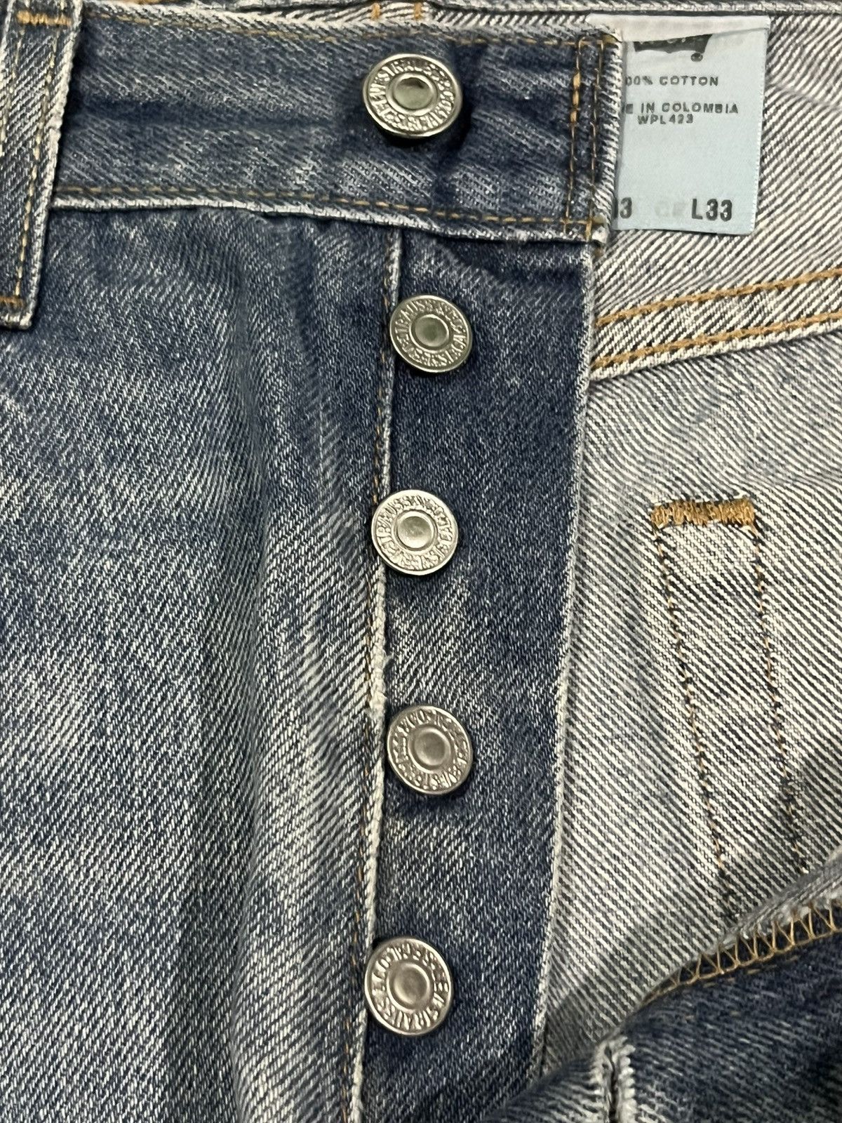 Levi's Levi’s 501 XX Vintage Inspired Washed Button Fly Blue Jeans Size US 33 - 7 Thumbnail