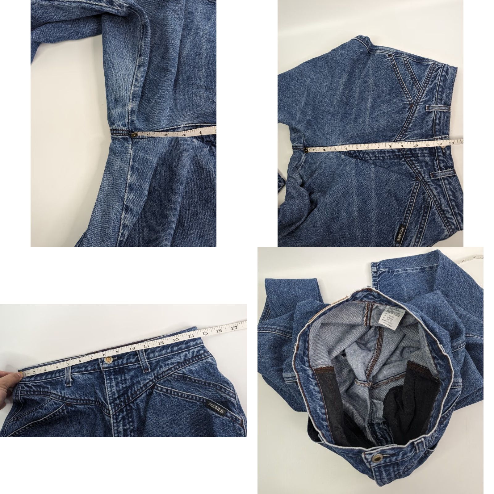 Vintage VINTAGE Rocky Mountain Jeans Women 32/13 X-Long High Rise Bootcut Denim Dark blue Indigo 80s 90s Cowboy Mens? Size 24" / US 00 / IT 34 - 8 Thumbnail