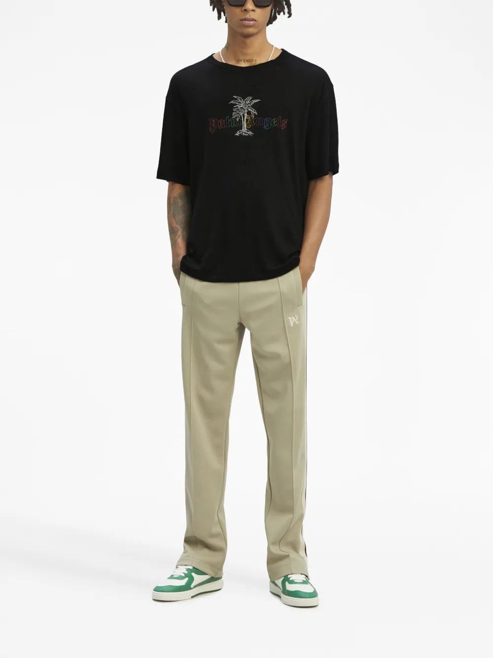 Palm Angels o1y0325 Logo Crewneck T-Shirt in Black Size US S / EU 44-46 / 1 - 5 Thumbnail