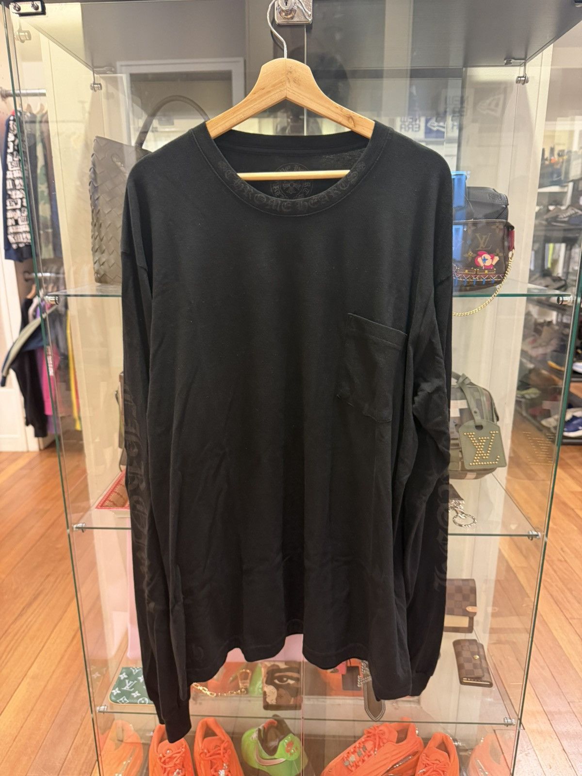 Chrome Hearts Chrome Hearts Neck Print LS Shirt - Black Size US XXL / EU 58 / 5 - 1 Thumbnail
