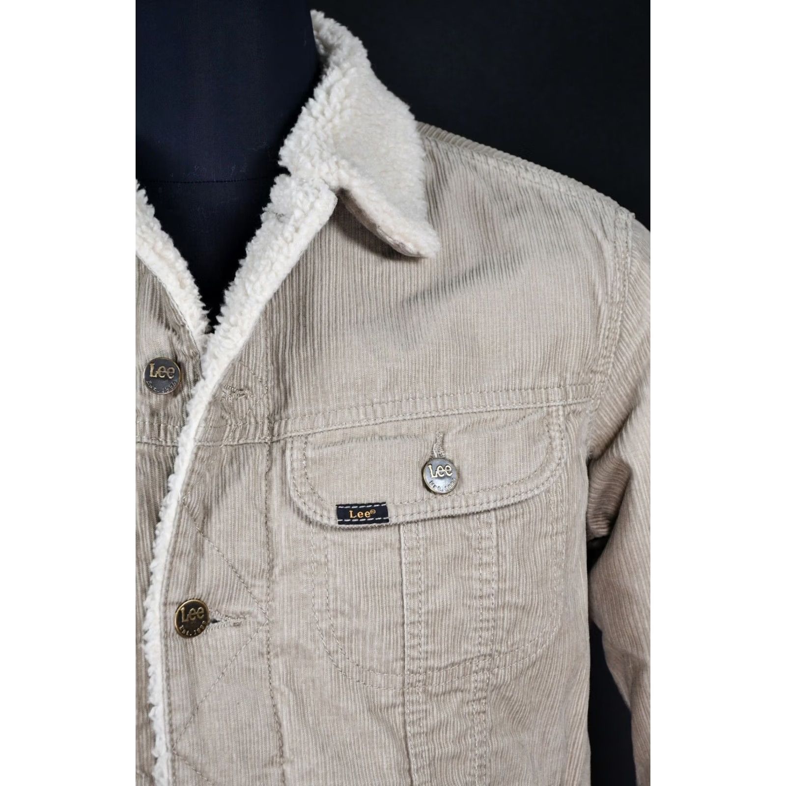 Lee Lee Storm Rider Jacket Mens S Corduroy Sherpa Beige 100% Cotton LEE Storm Rider Casual Coat Size US S / EU 44-46 / 1 - 4 Thumbnail