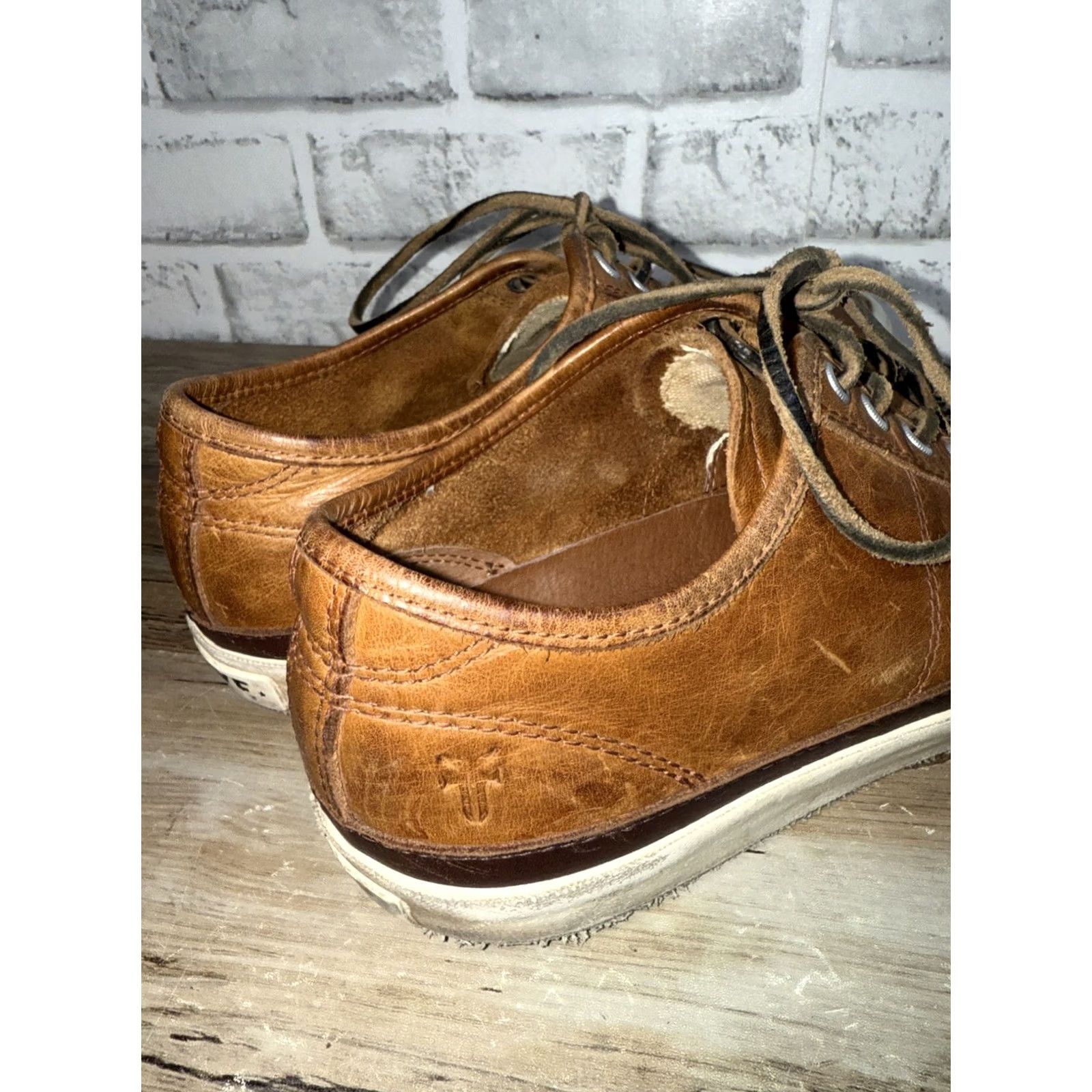 Frye Frye Cog Low Leather Sneakers Lace Up Men US 8 Brown Rubber Sole Comfort Cushioned Casual Sneaker Size US 8 / EU 41 - 5 Thumbnail