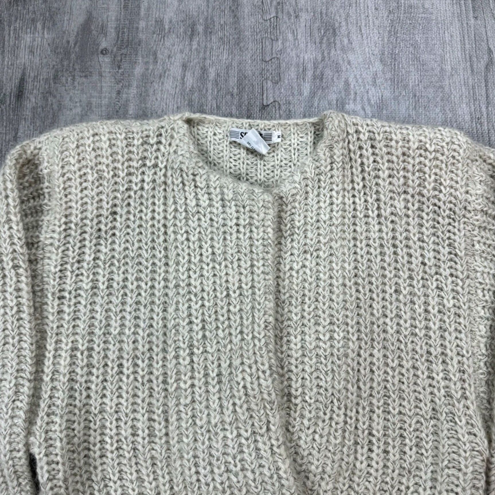 Vintage VINTAGE SEGUE WOMENS KNIT CARDIGAN SWEATER 80s GREY MOHAIR FUZZY LONG SLEEVE MENS Size M / US 6-8 / IT 42-44 - 2 Thumbnail