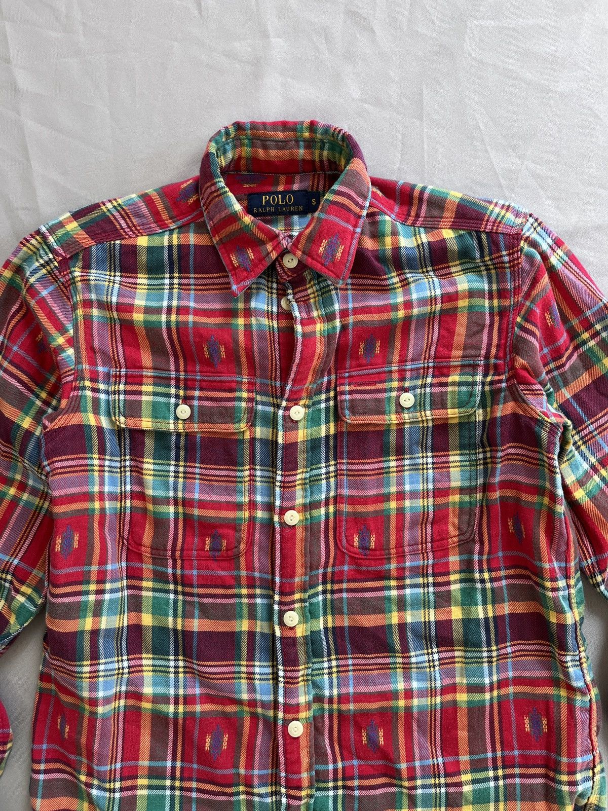 Polo Ralph Lauren Polo Ralph Lauren Flannel Madras Navajo RRL Ornamental Shirt Size US S / EU 44-46 / 1 - 2 Thumbnail