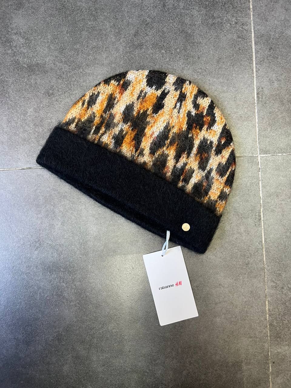 H&M × Paco Rabanne Rabanne H&M Mohair-Blend leopard Jacquard-Knit Beanie Size ONE SIZE - 1 Thumbnail