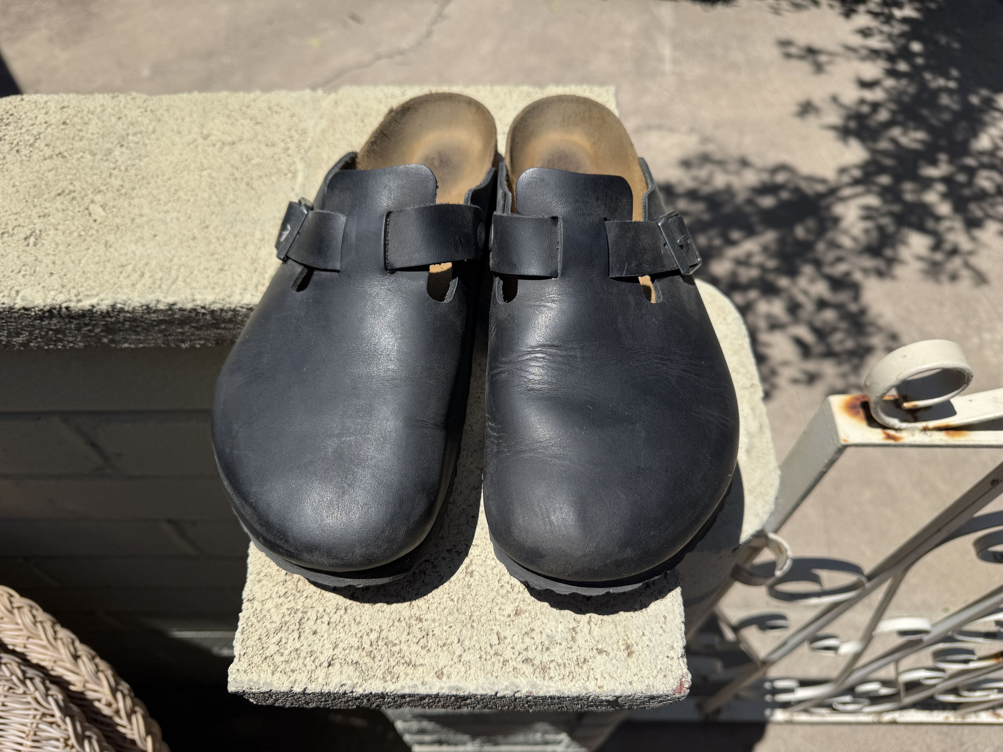 Birkenstock Boston - Oiled Leather Shoes in Black, Men's (Size 11)