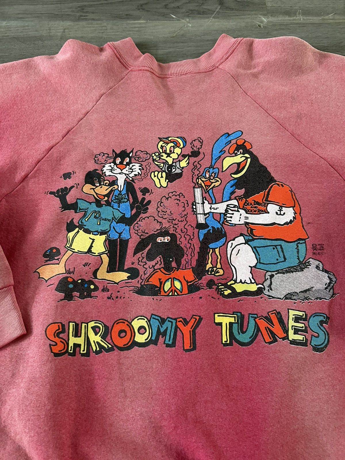 Fruit Of The Loom Vintage 80s Shroomy Tunes Parody "Toke Up Doc!”sweatshirt Size US M / EU 48-50 / 2 - 2 Thumbnail